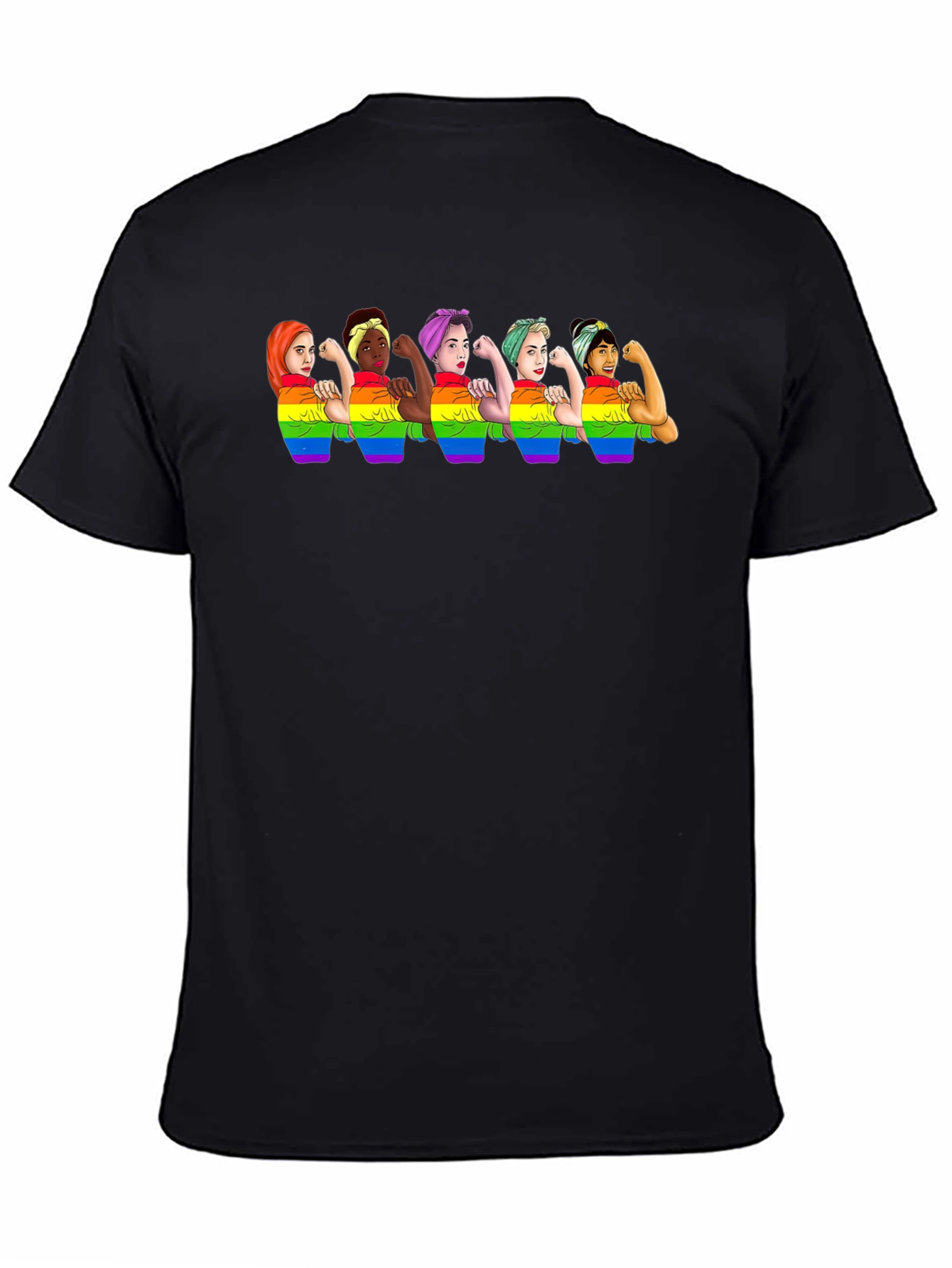 Black Feminist LGBT Pride Black T-Shirt view 4
