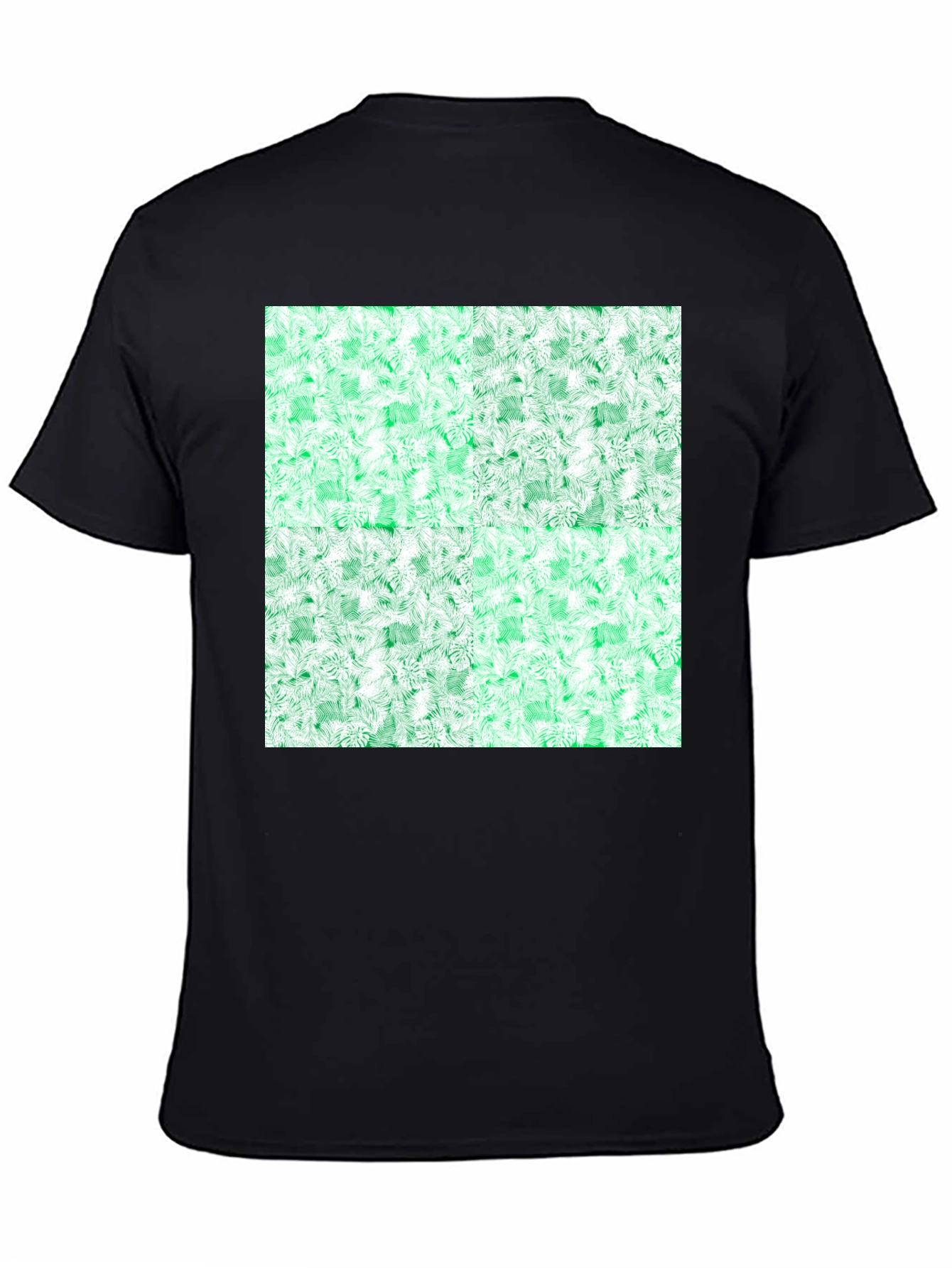 Black Emerald Fractal Pattern T-Shirt view 4