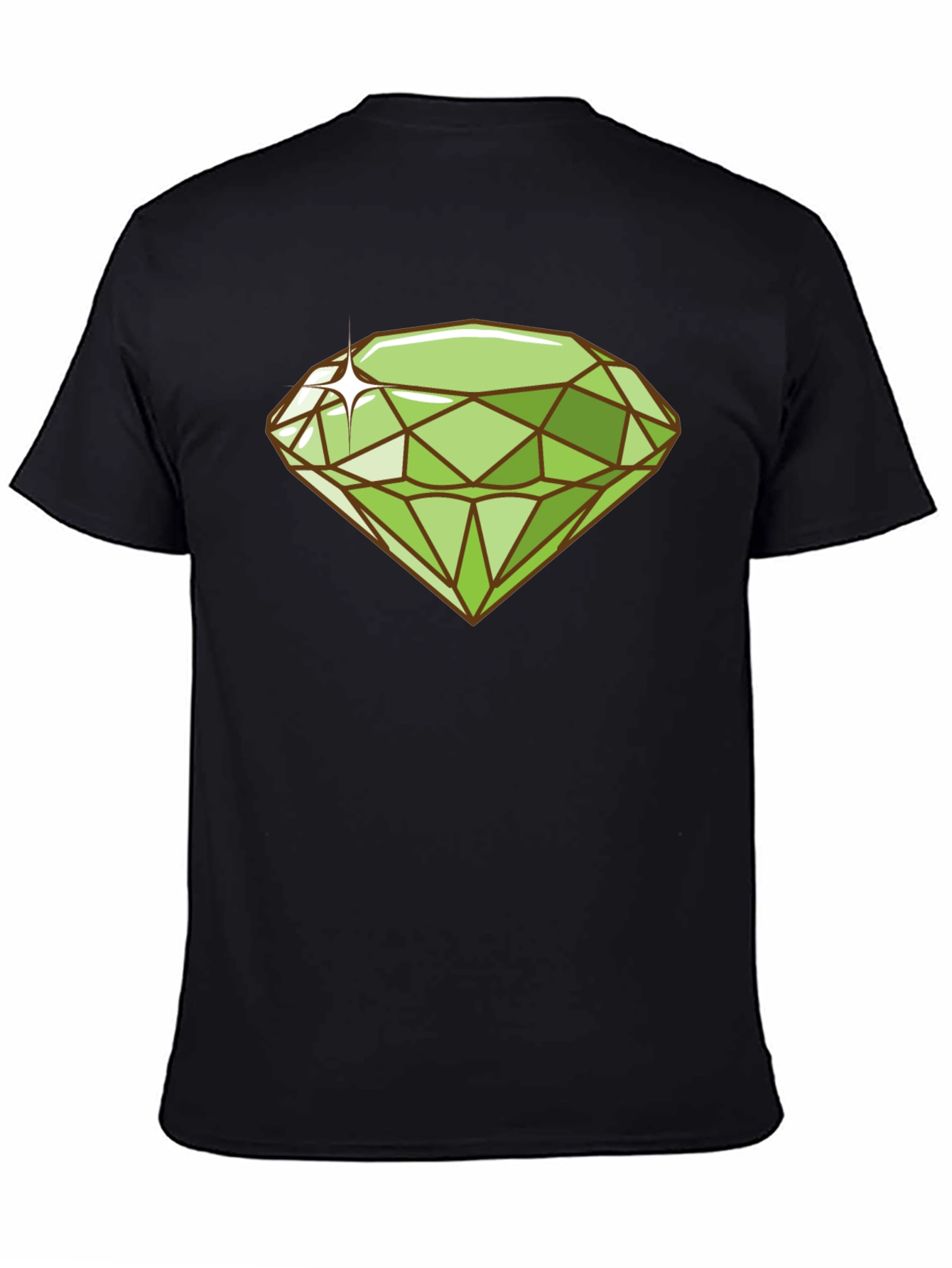 Black Emerald Gemstone Graphic Tee - Trendy Style view 4