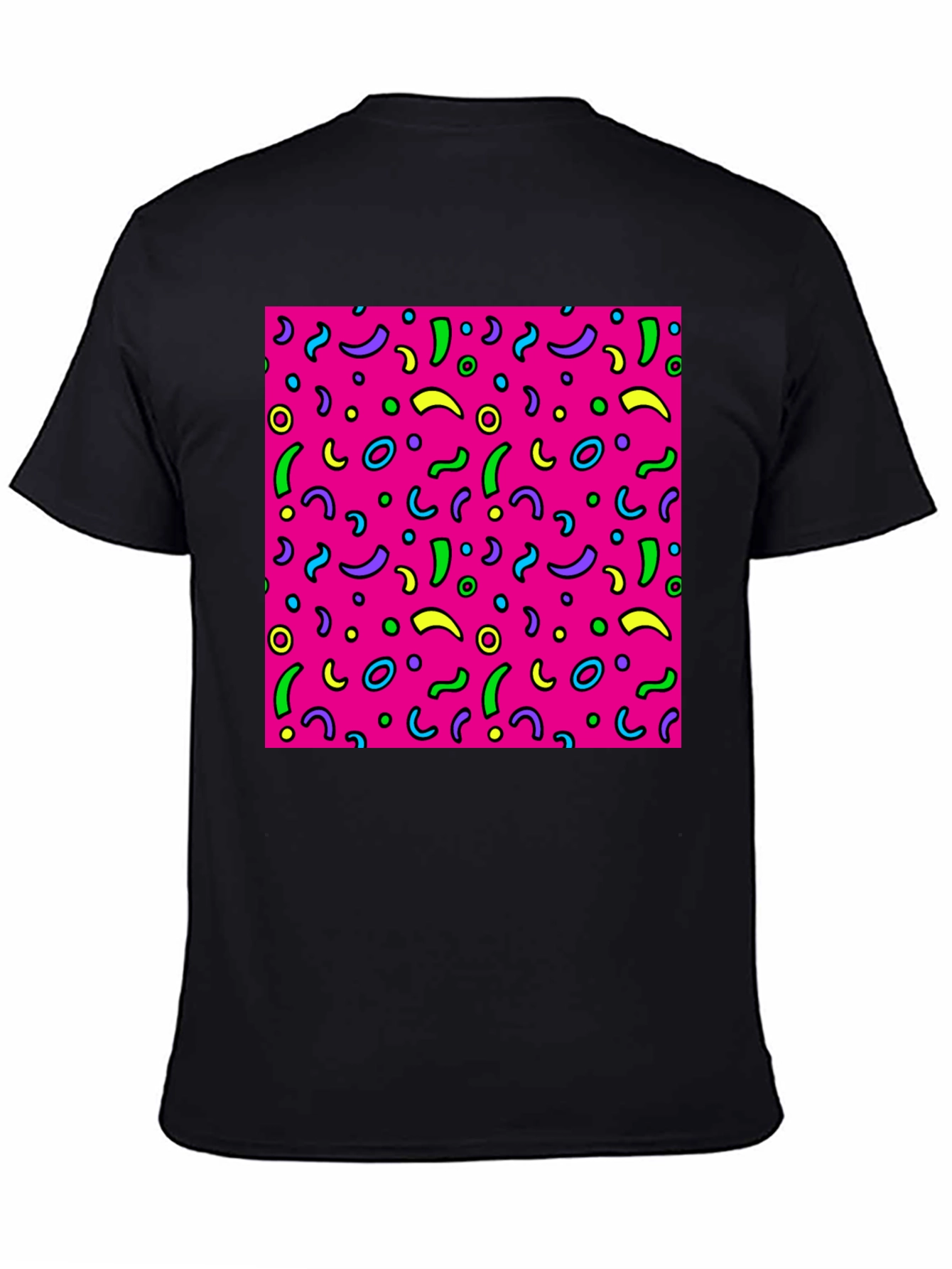 Black Retro 90s Pattern T-Shirt view 4