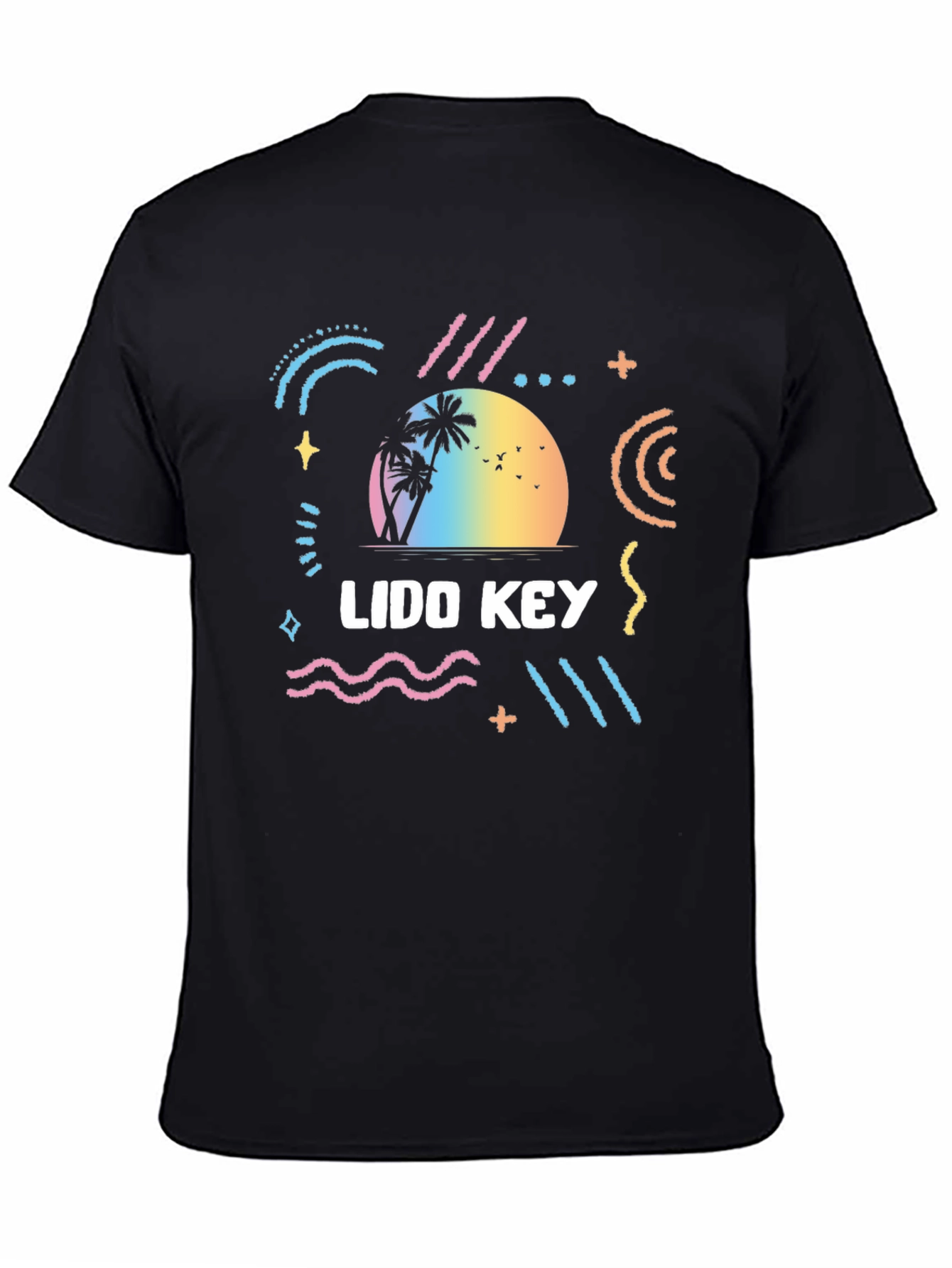 Black Lido Key Graphic Tee - Retro Beach Vibes view 4