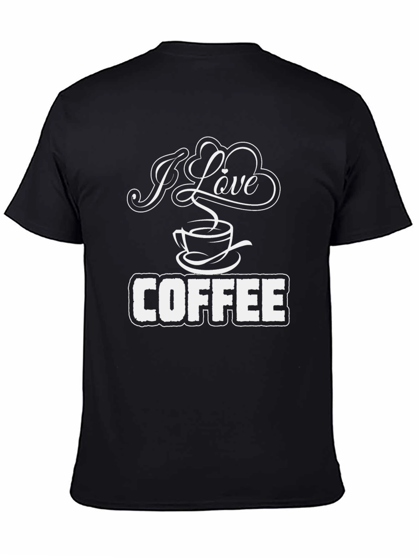 Black I Love Coffee T-Shirt - Black Graphic Tee view 4