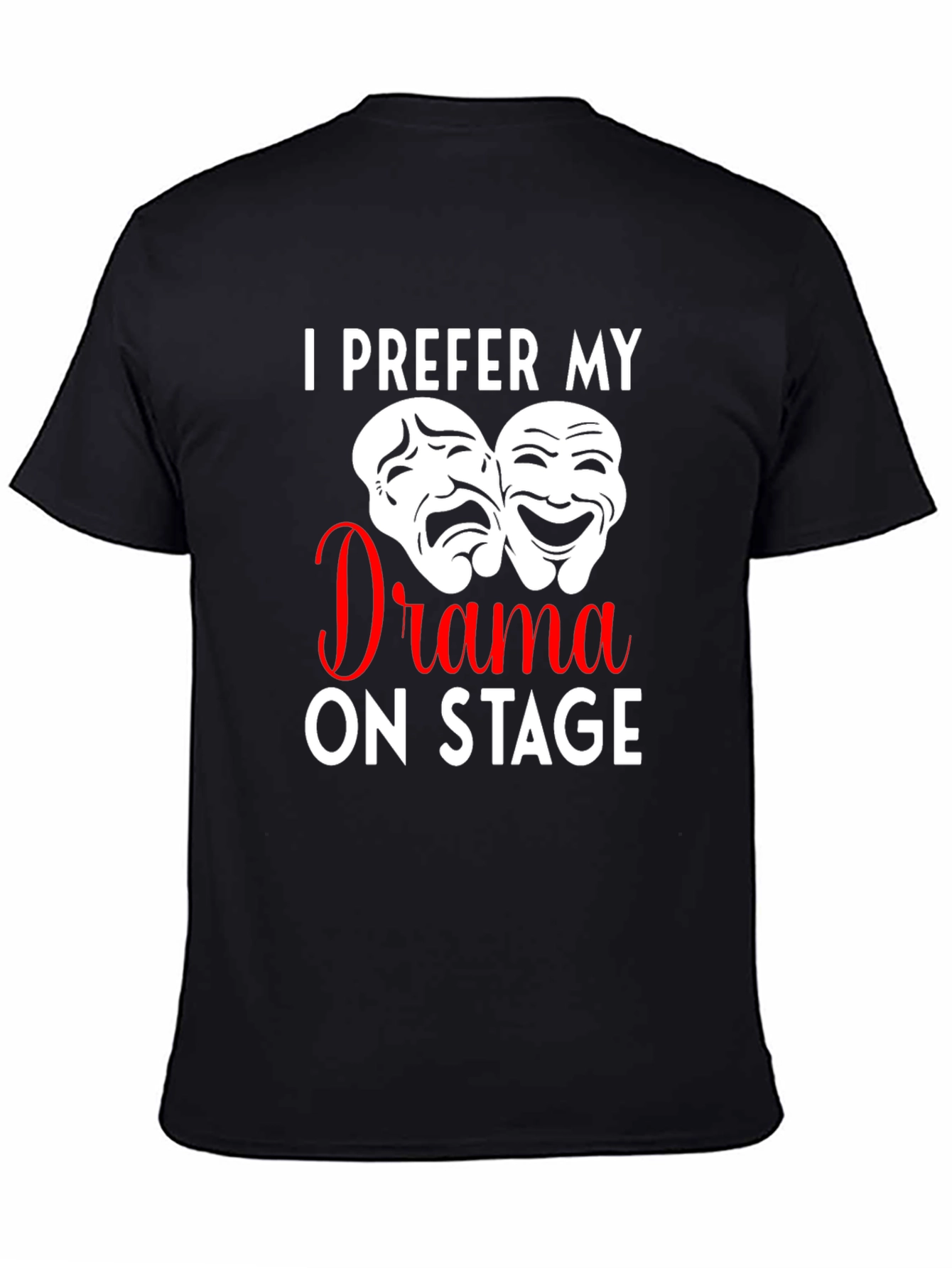 Black Drama On Stage T-Shirt, Theater Mask Design view 4