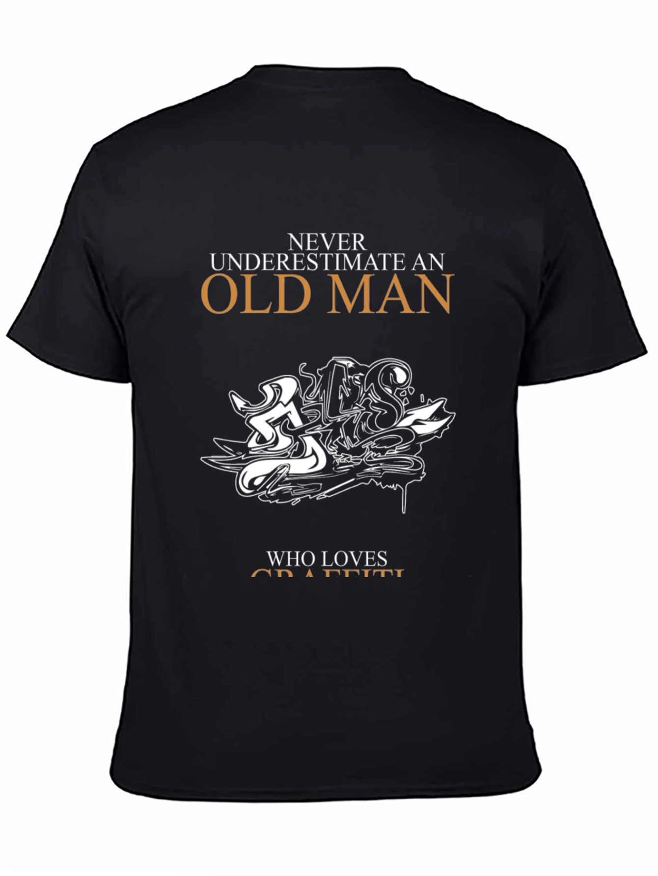 Black Old Man Graffiti Lover T-Shirt view 4