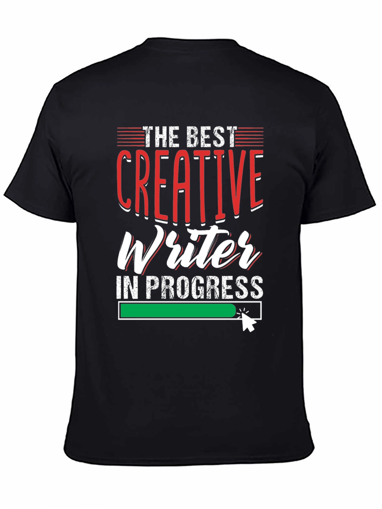 Black Creative Writer In Progress Black T-Shirt view 4
