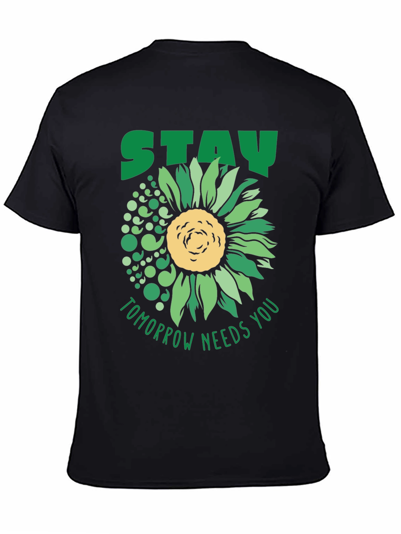 Black Stay Tomorrow Needs You Sunflower T-Shirt view 4