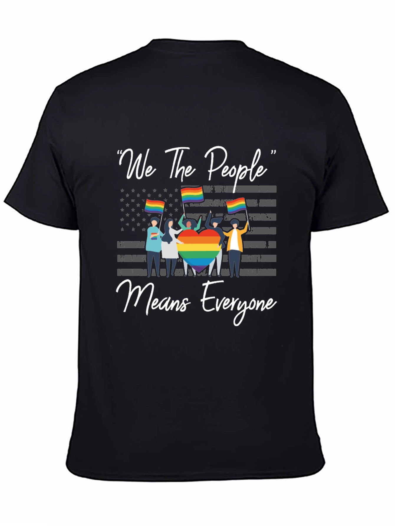Black We The People Means Everyone T-Shirt view 4