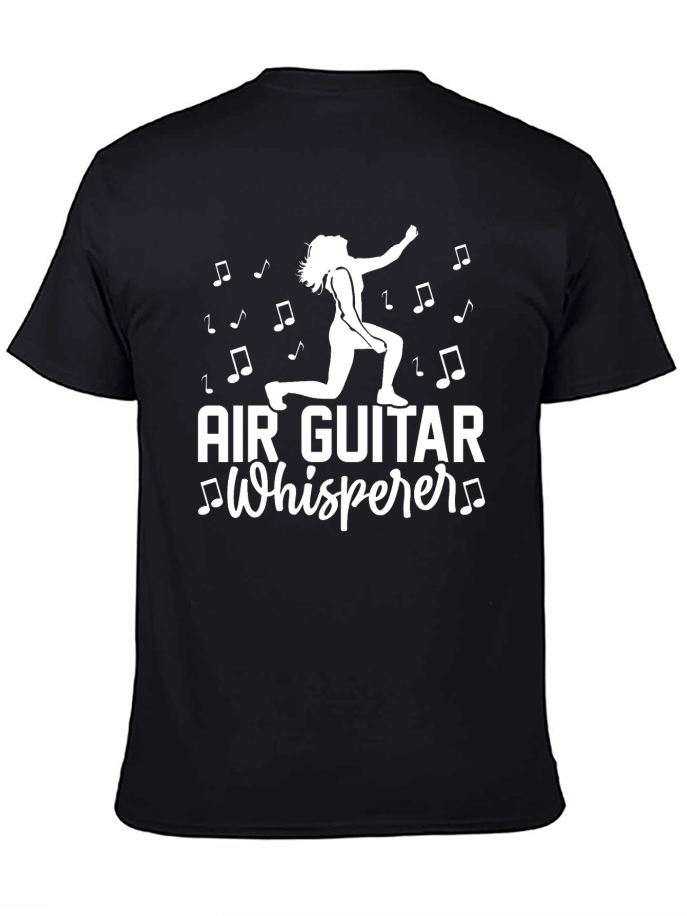 Black Air Guitar Whisperer Graphic Tee - Black Cotton view 4