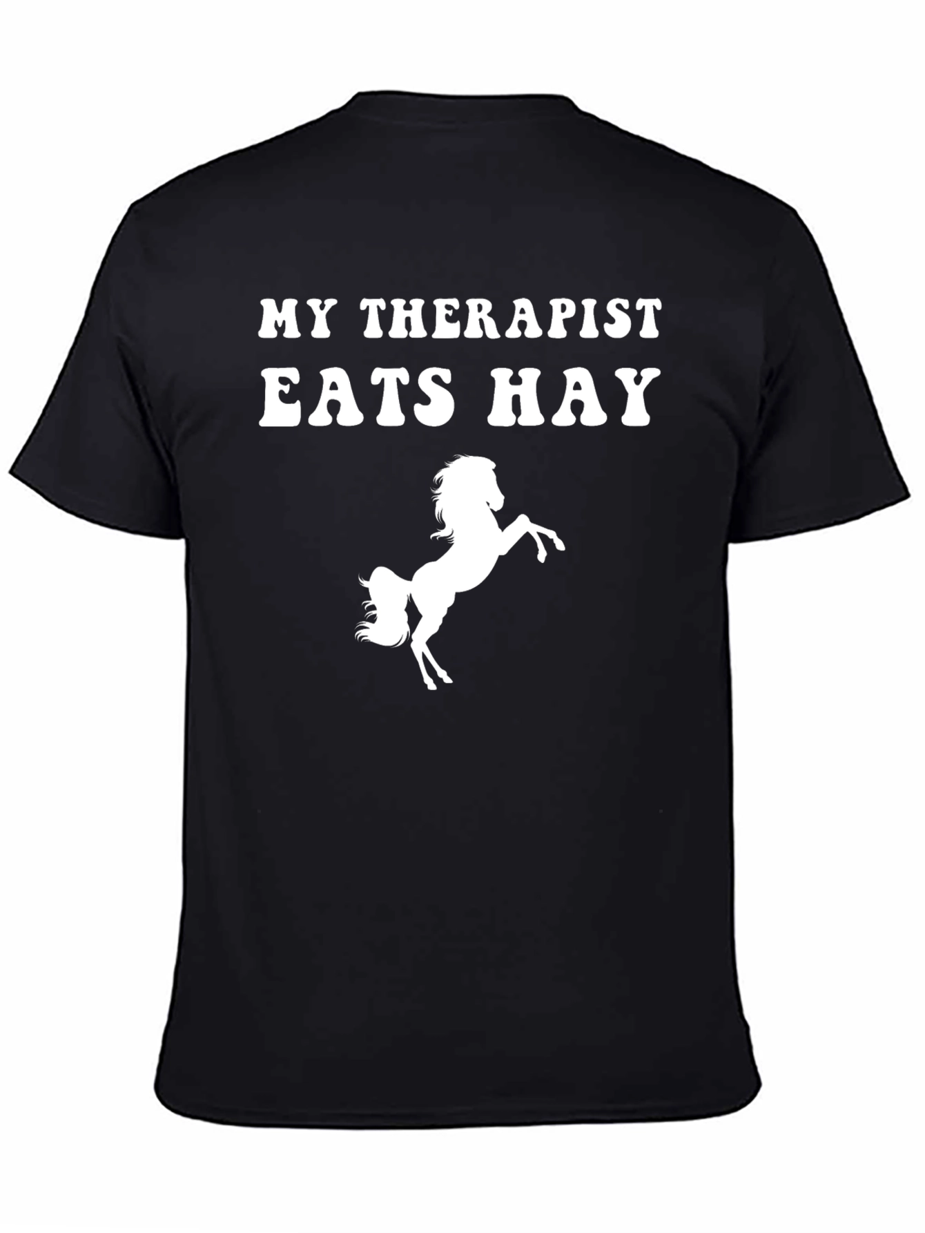 Black Funny Horse Therapist T-Shirt view 4