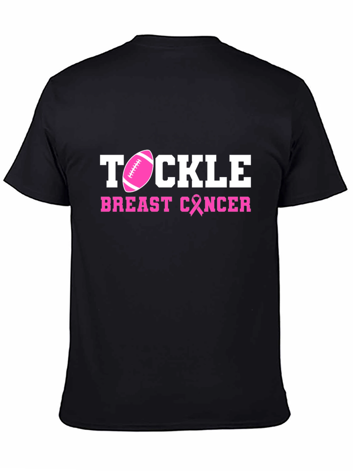 Black Tackle Breast Cancer Awareness T-Shirt view 4