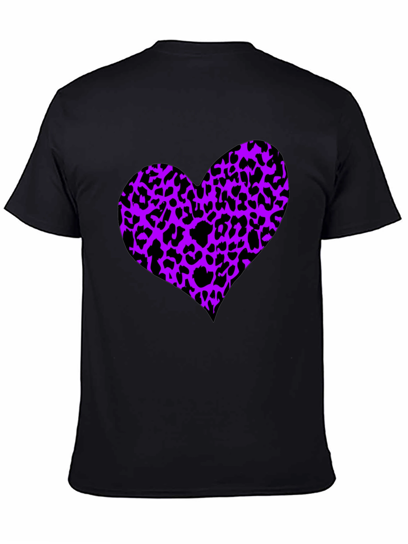 Black Leopard Print Heart Tee - Trendy Graphic T-Shirt view 4