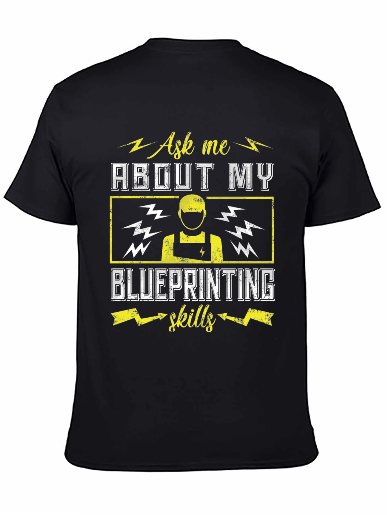 Black Blueprint Skills T-Shirt - Ask Me About My Skills Tee view 4