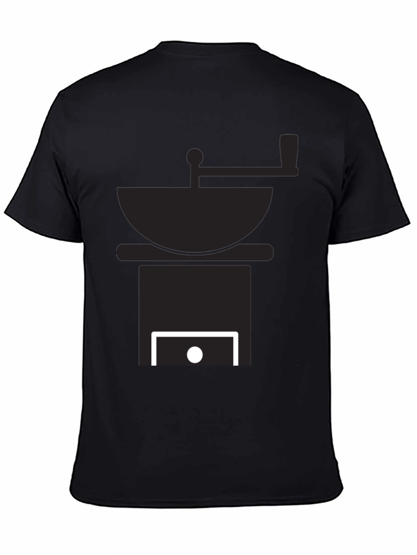 Black Coffee Grinder Graphic Tee - Black Cotton T-Shirt view 4