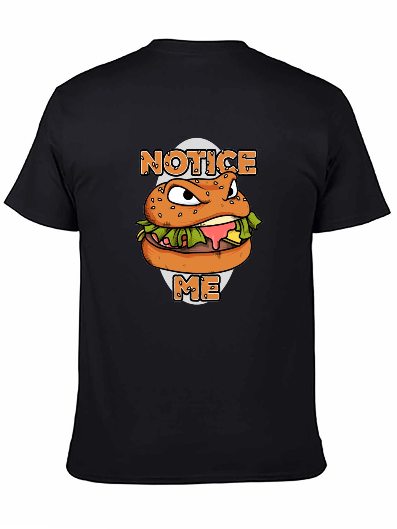 Black Notice Me Burger Graphic T-Shirt view 4