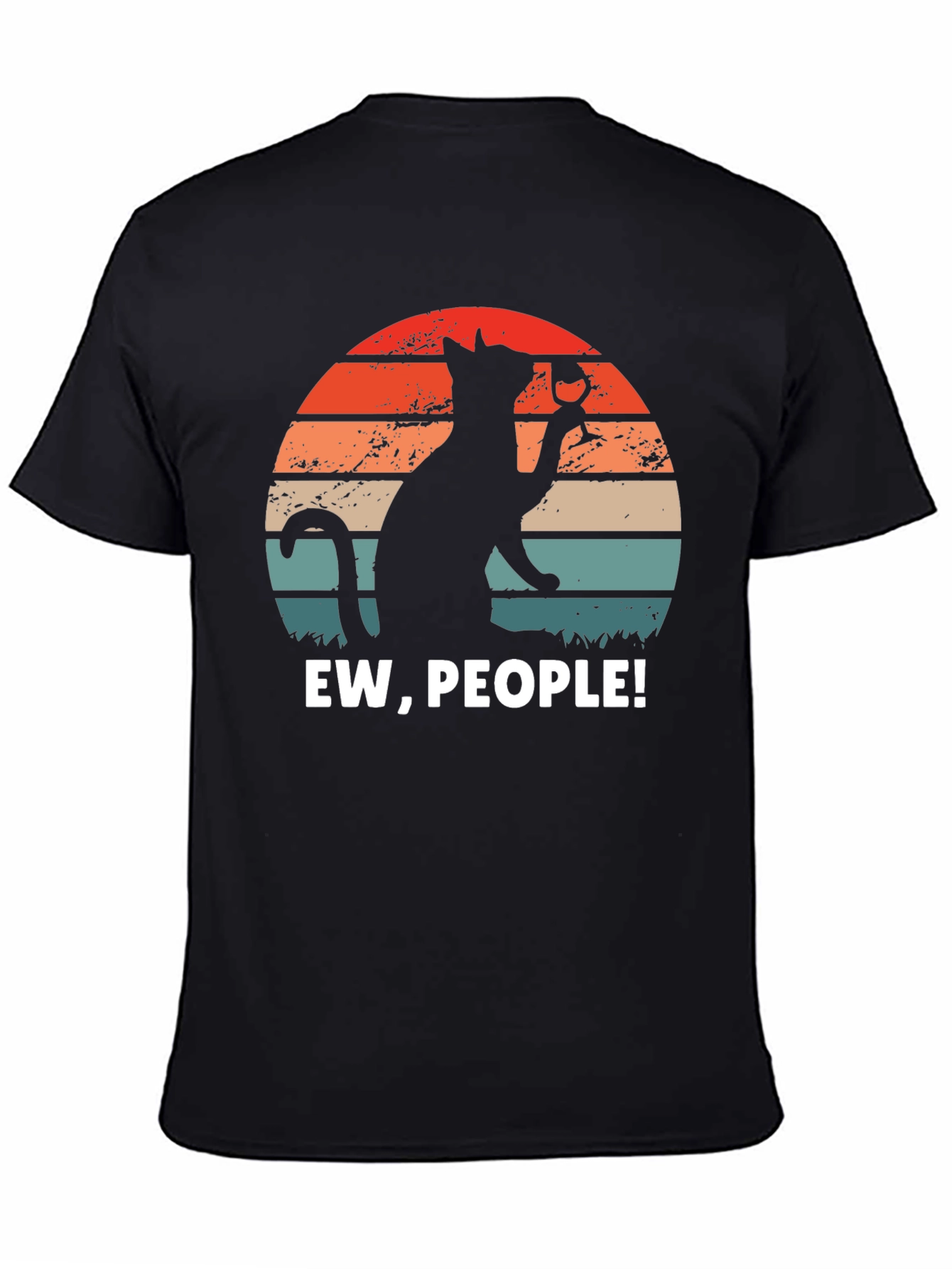 Black Ew People Cat Wine Graphic Tee view 4