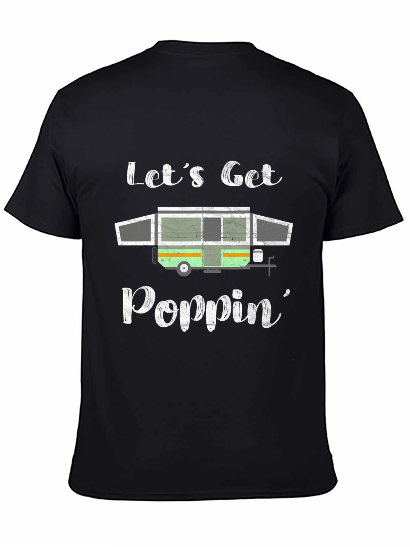 Black Let's Get Poppin' Camping T-Shirt view 4