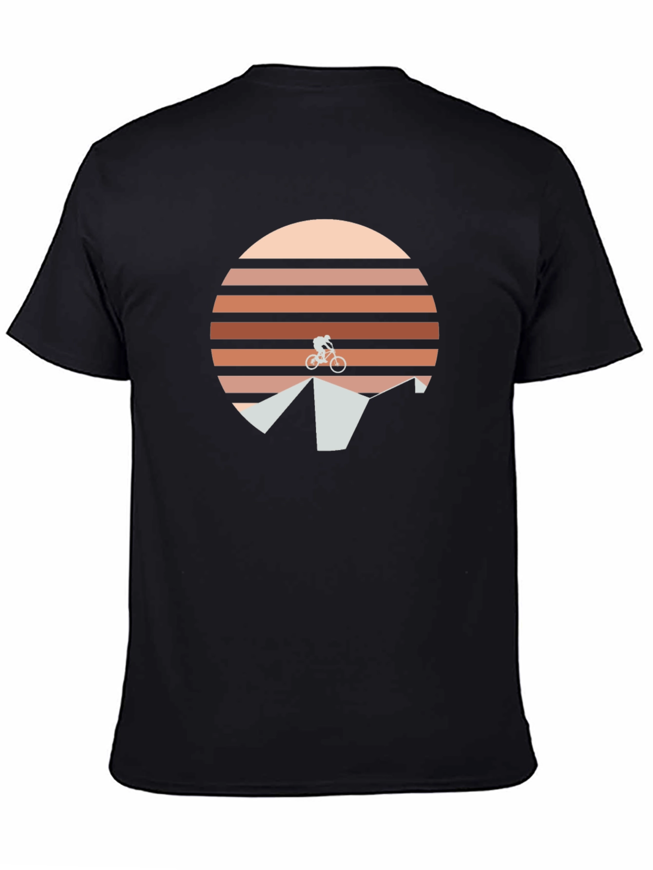 Black Mountain Bike Sunset Graphic Tee - Black view 4