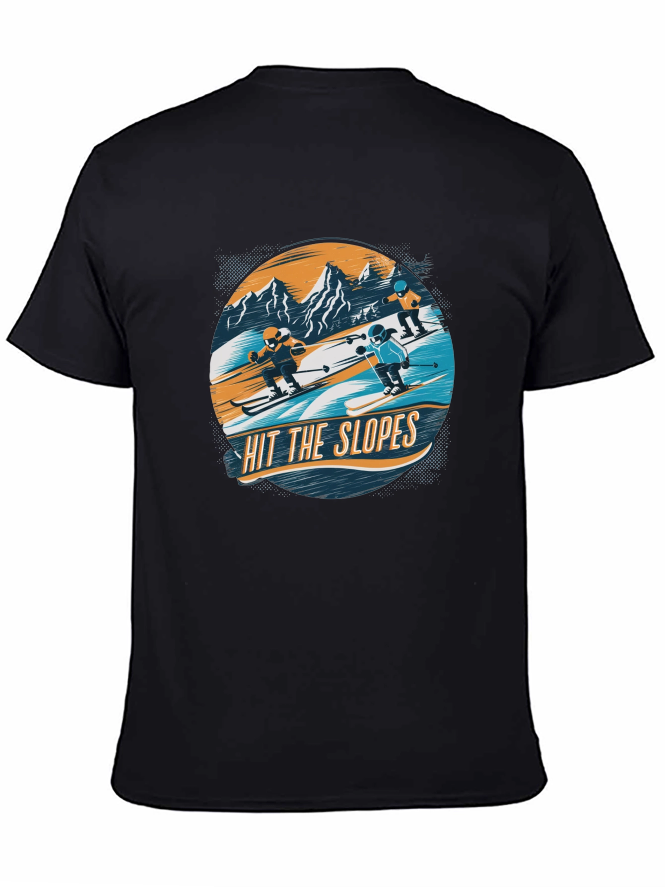 Hit the Slopes Graphic Tee - Black Cotton T-Shirt - 4