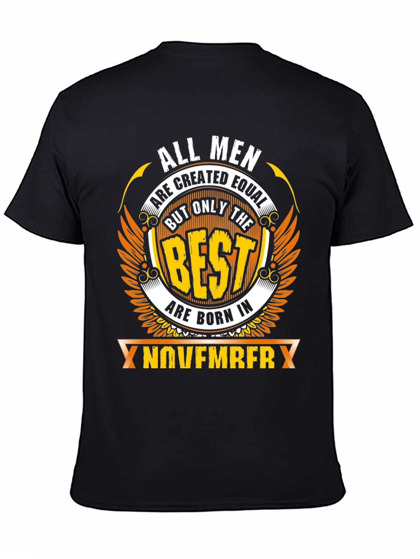 Black Best Men are Born in November T-Shirt view 4