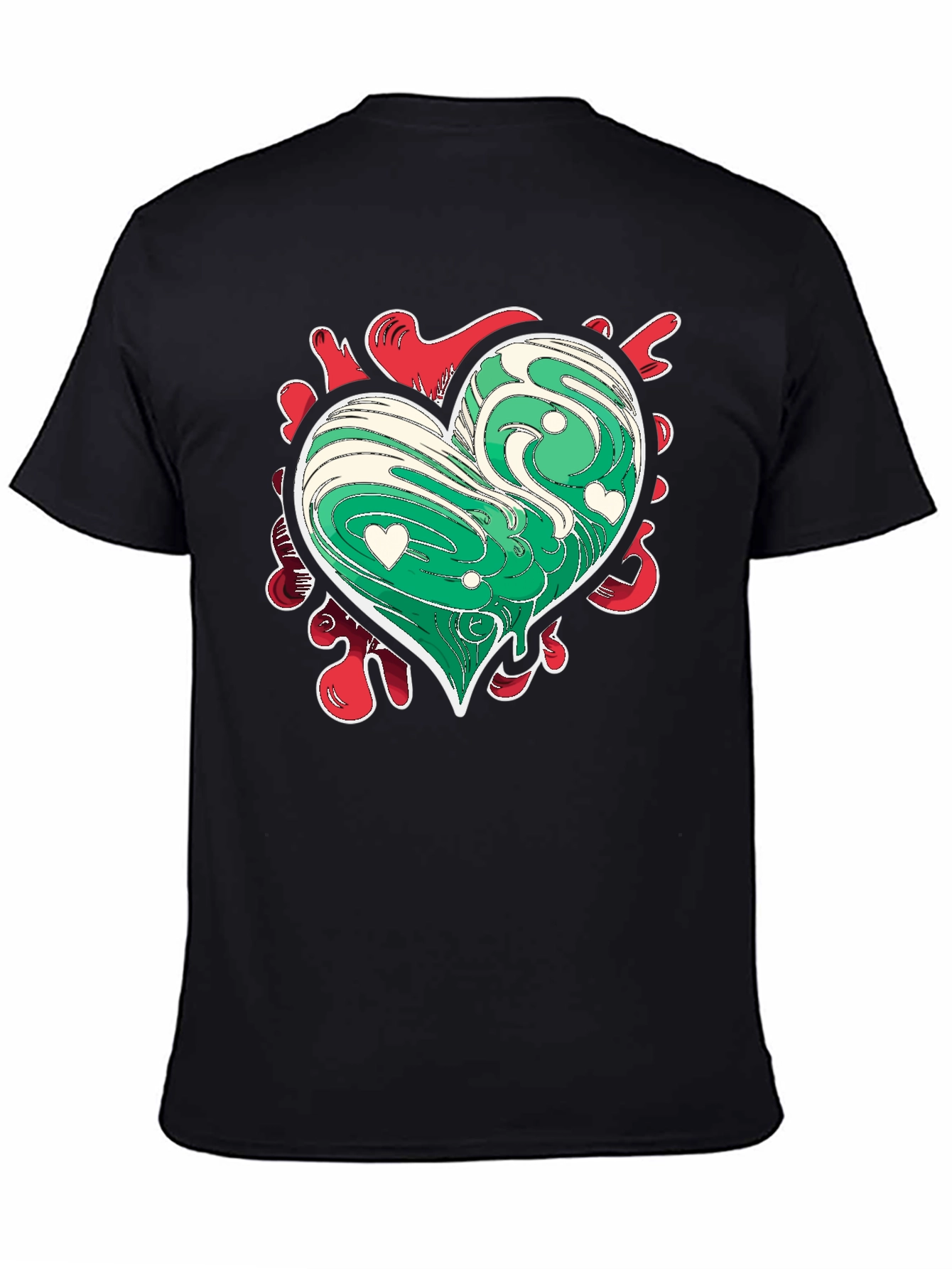 Black Heart Graphic Black T-Shirt view 4