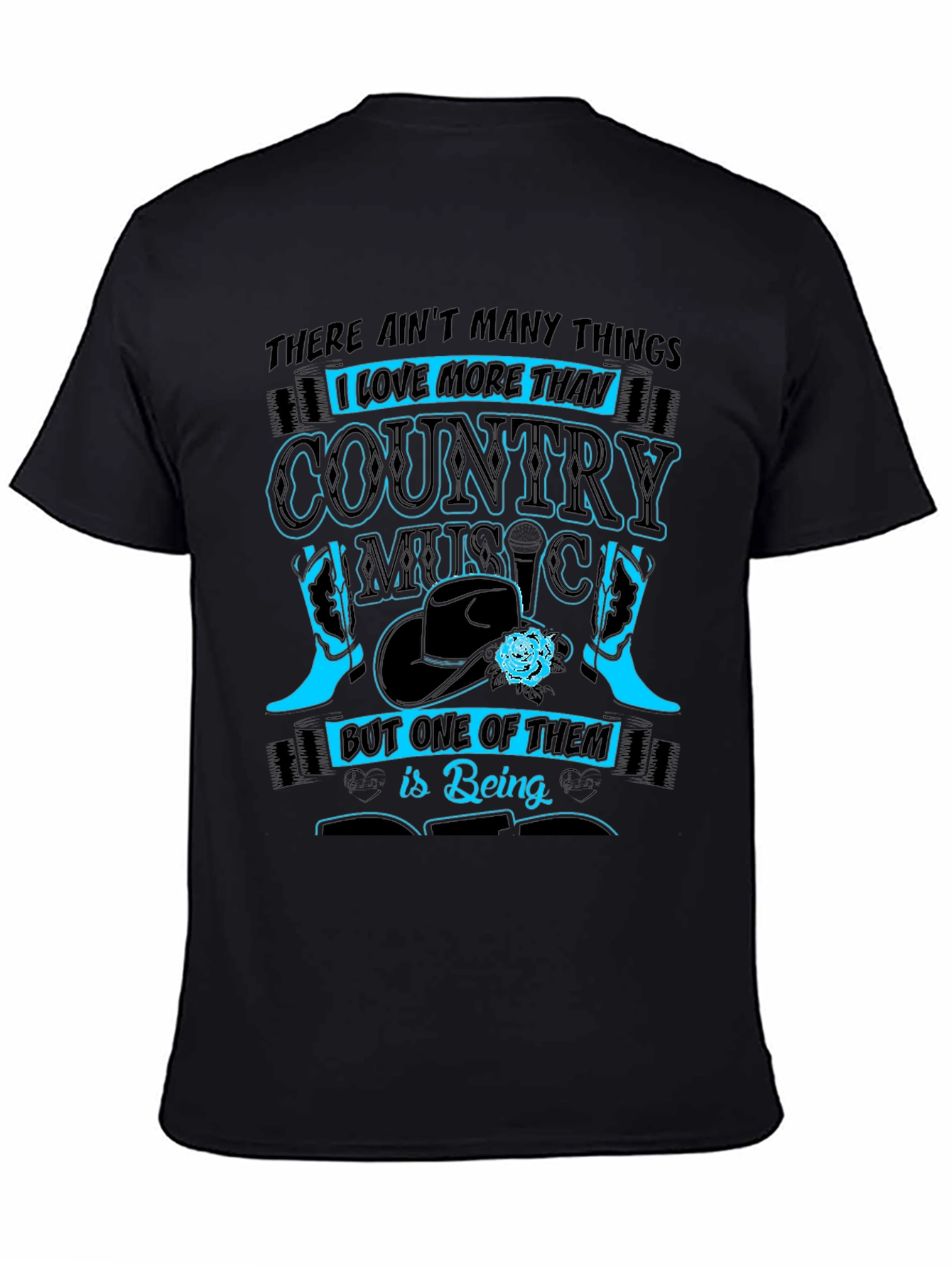 Black Country Music Lover Graphic T-Shirt view 4