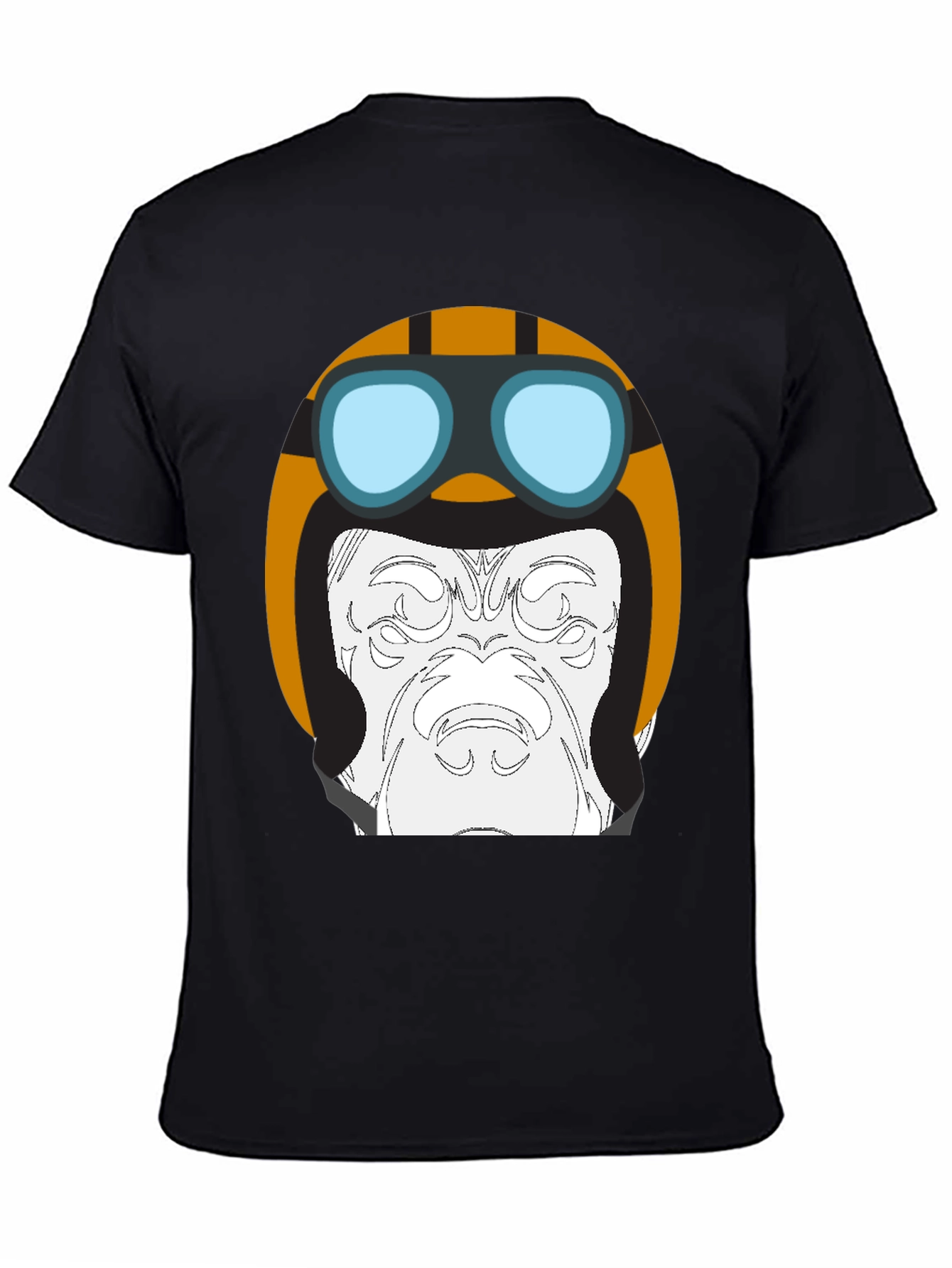 Black Cool Pilot Gorilla Graphic T-Shirt view 4