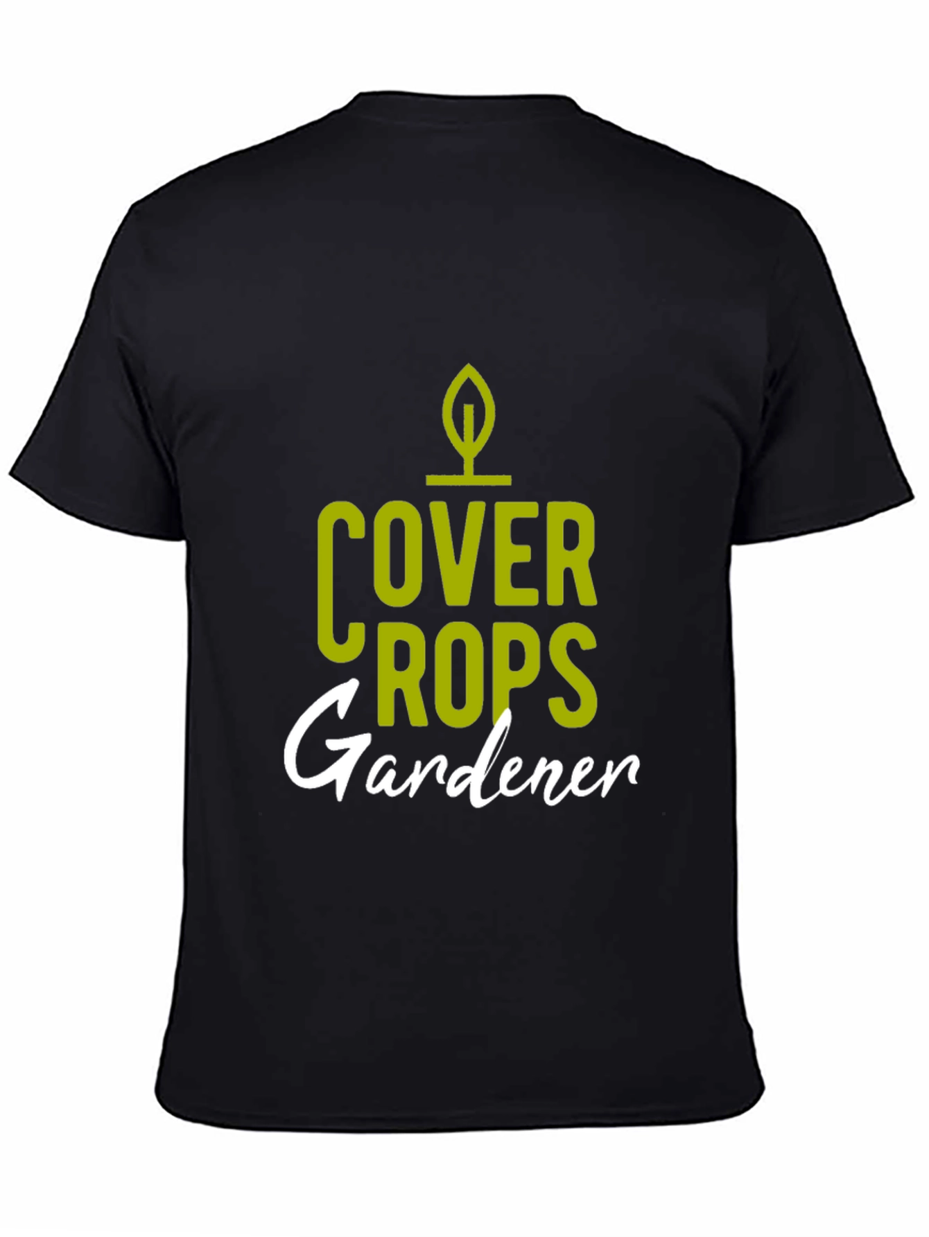 Black Cover Crops Gardener T-Shirt - Black Cotton Blend view 4