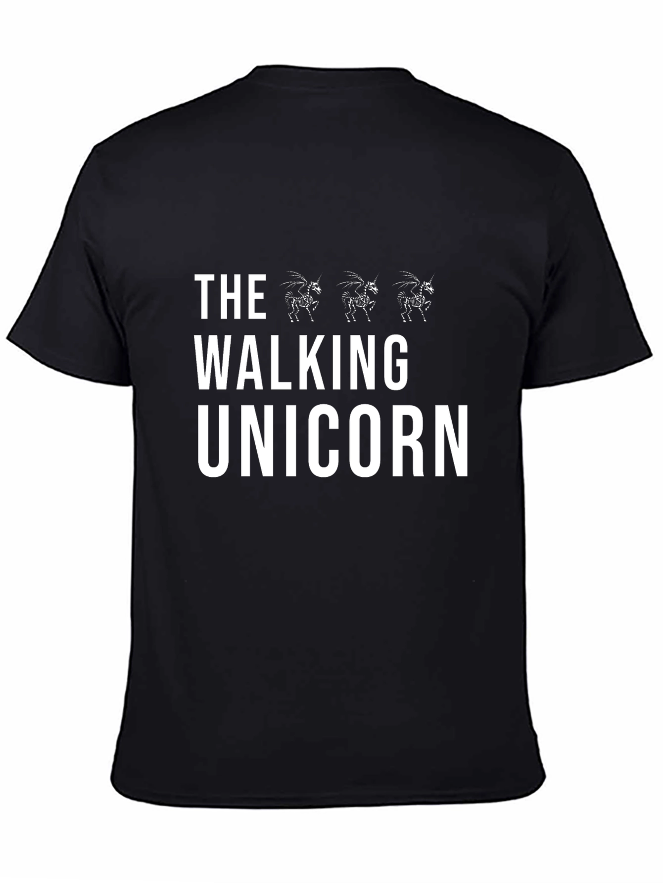 Black The Walking Unicorn Black Graphic Tee view 4
