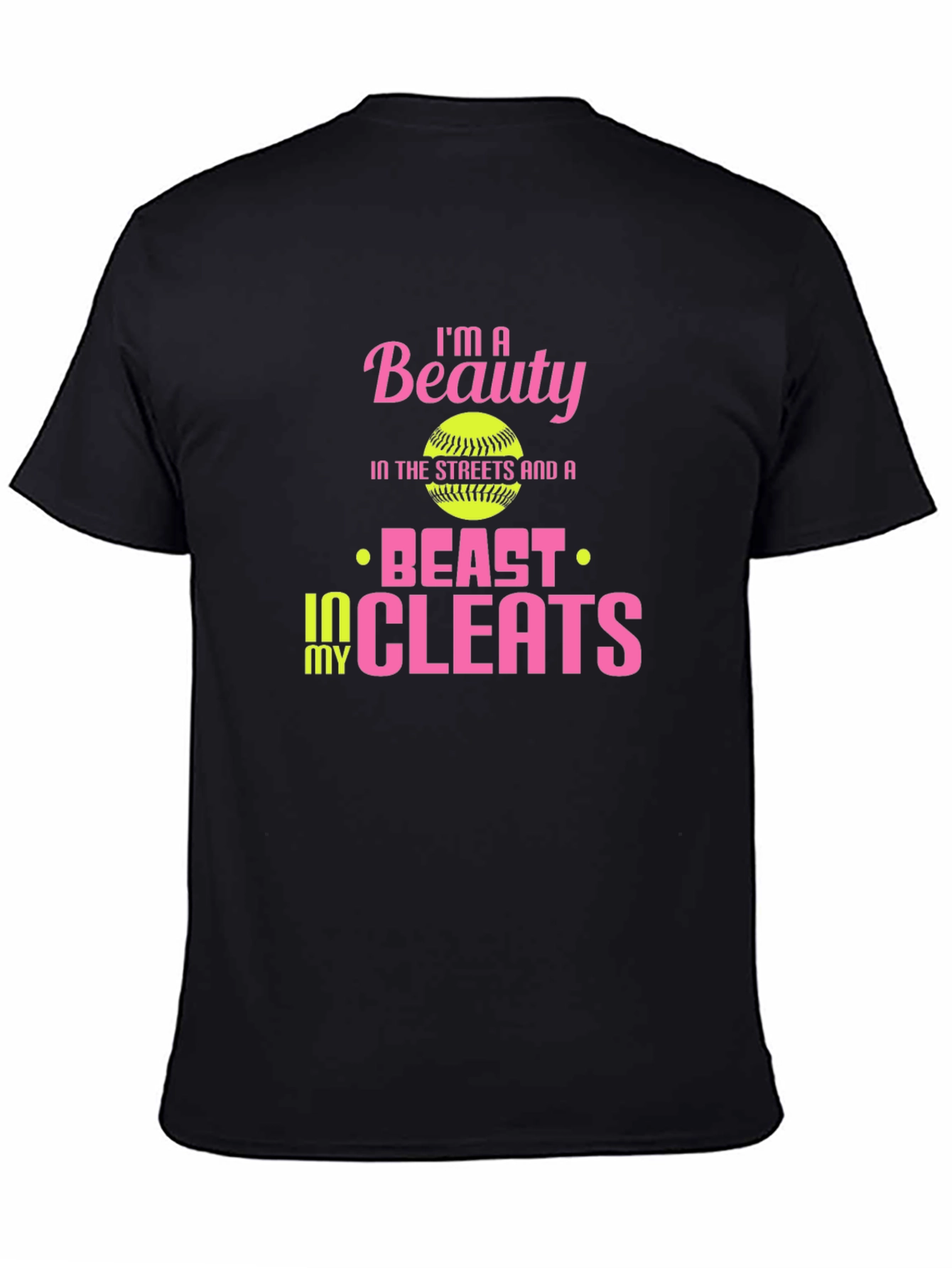 Black Beauty and Beast Softball T-Shirt view 4