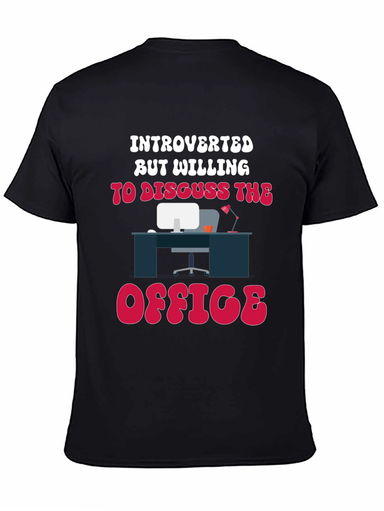 Black Introverted Office T-Shirt view 4