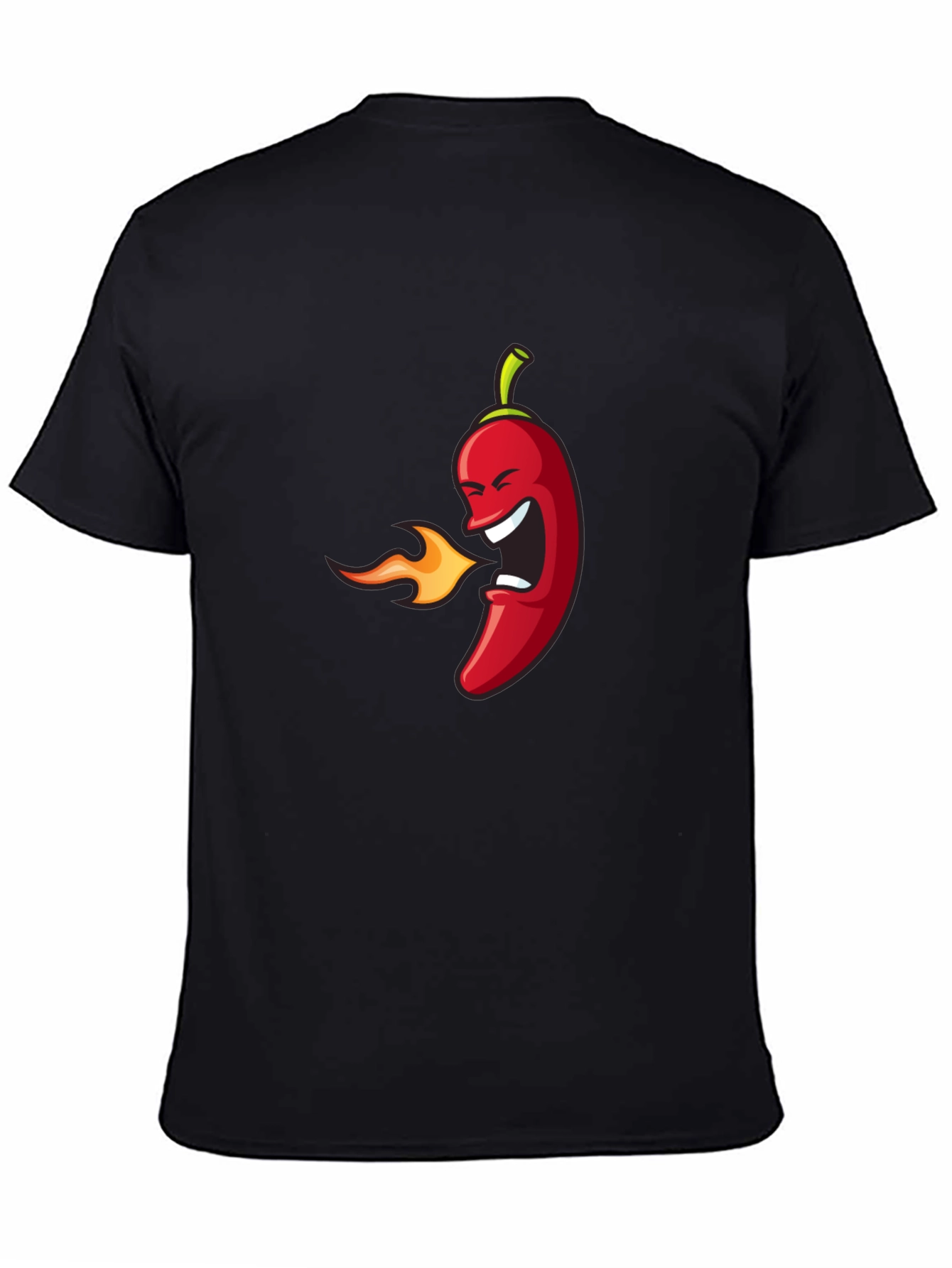 Black Spicy Chili Pepper Graphic T-Shirt - Black view 4