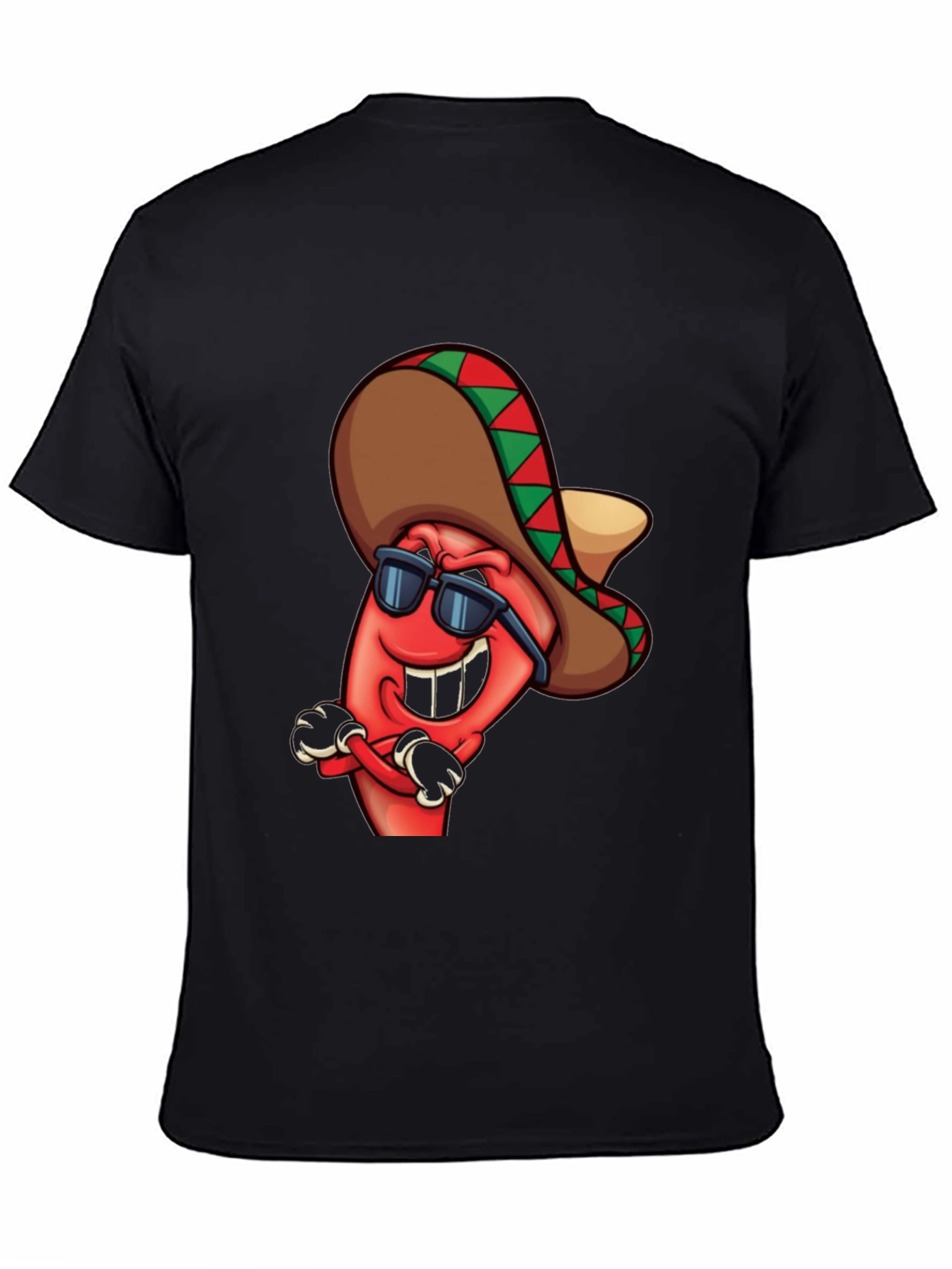 Black Cool Chili Pepper Graphic Tee view 4