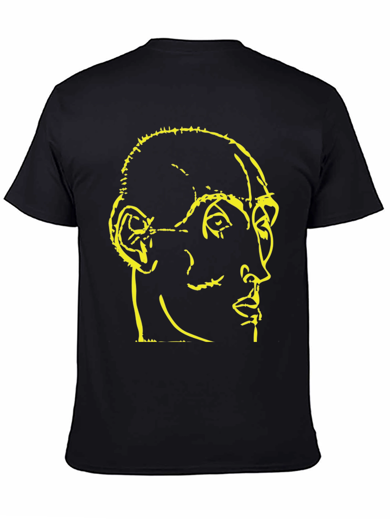 Black Abstract Face Graphic Black T-Shirt view 4