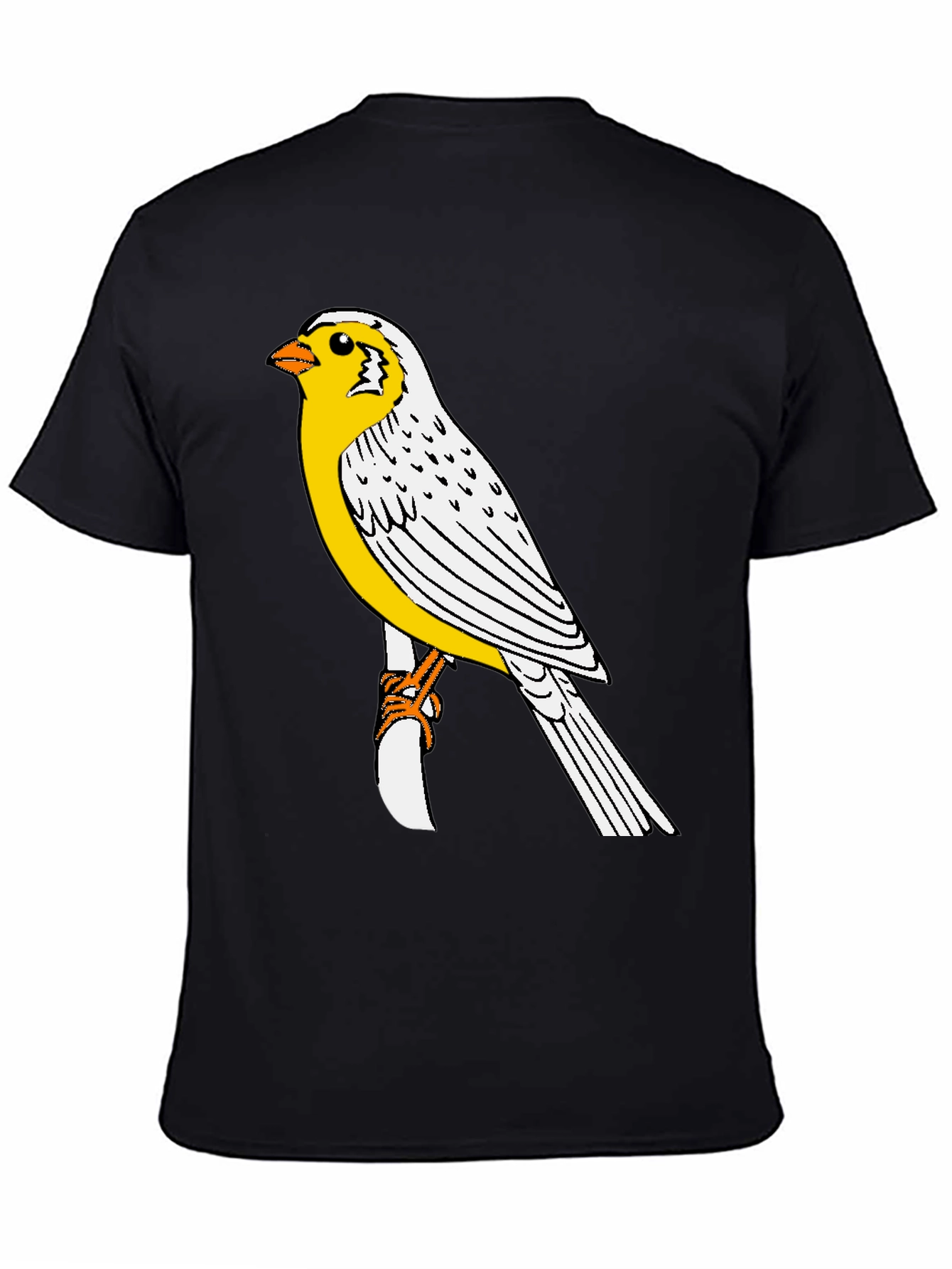 Black Canary Bird Graphic T-Shirt - Black Casual Tee view 4