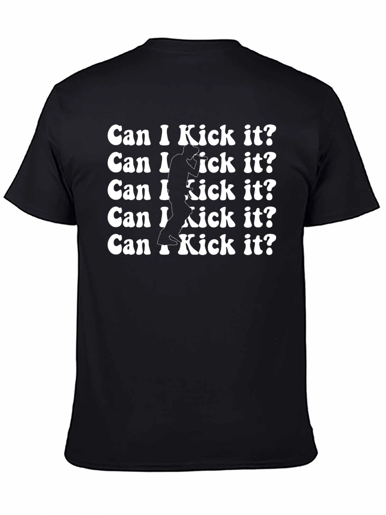 Black Can I Kick It? T-Shirt - Classic Hip Hop Tee view 4