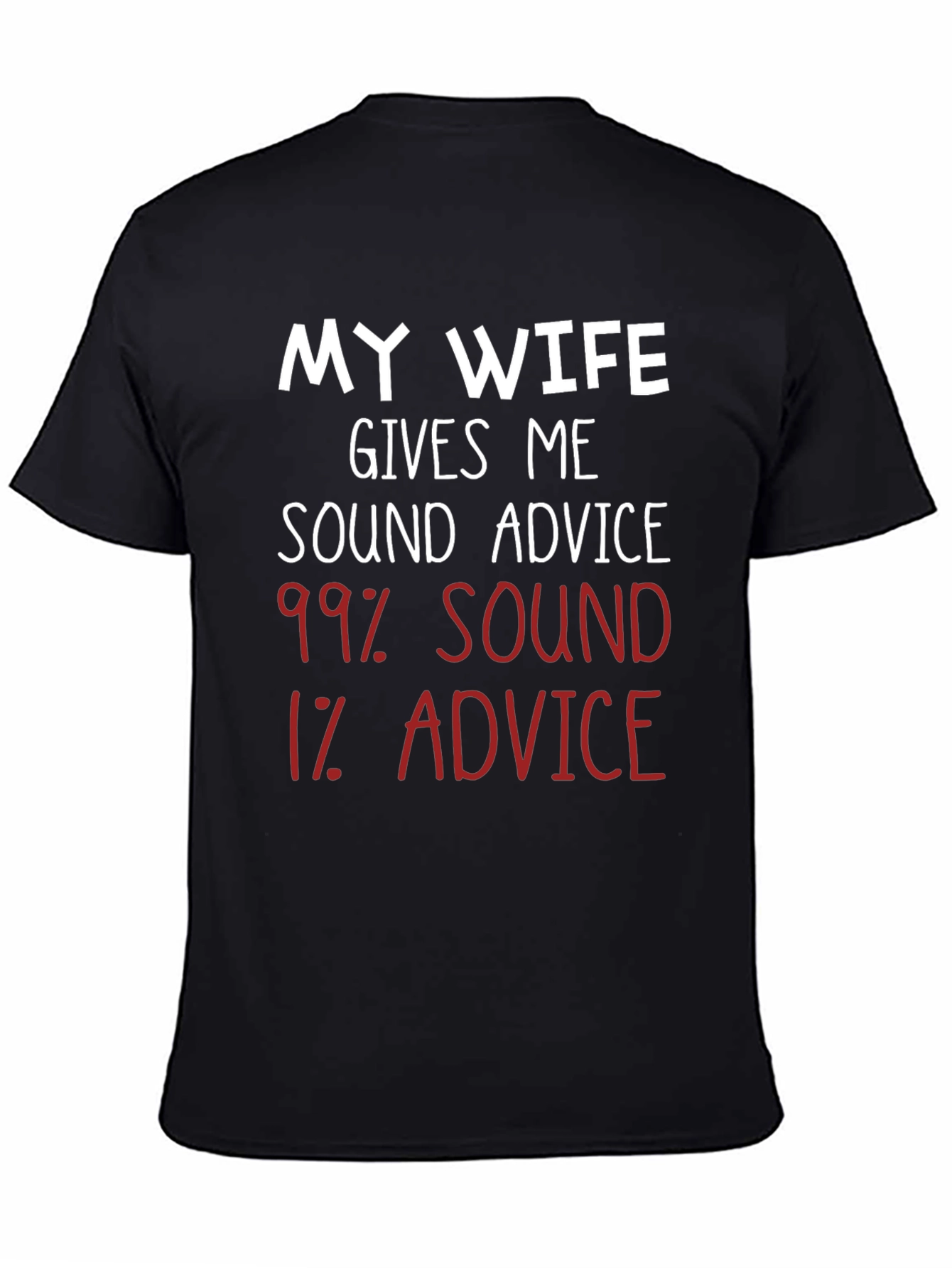 Black Humorous 'My Wife' Advice Graphic T-Shirt view 4