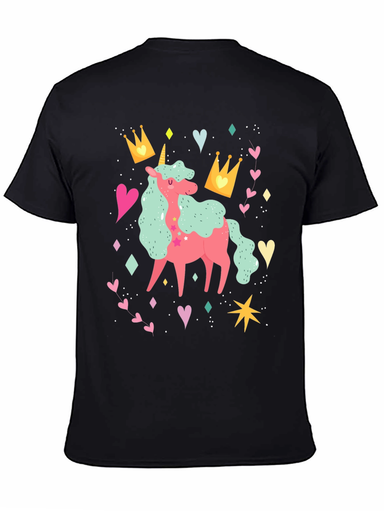 Black Unicorn T-Shirt, Cute Graphic Tee for Women & Girls view 4