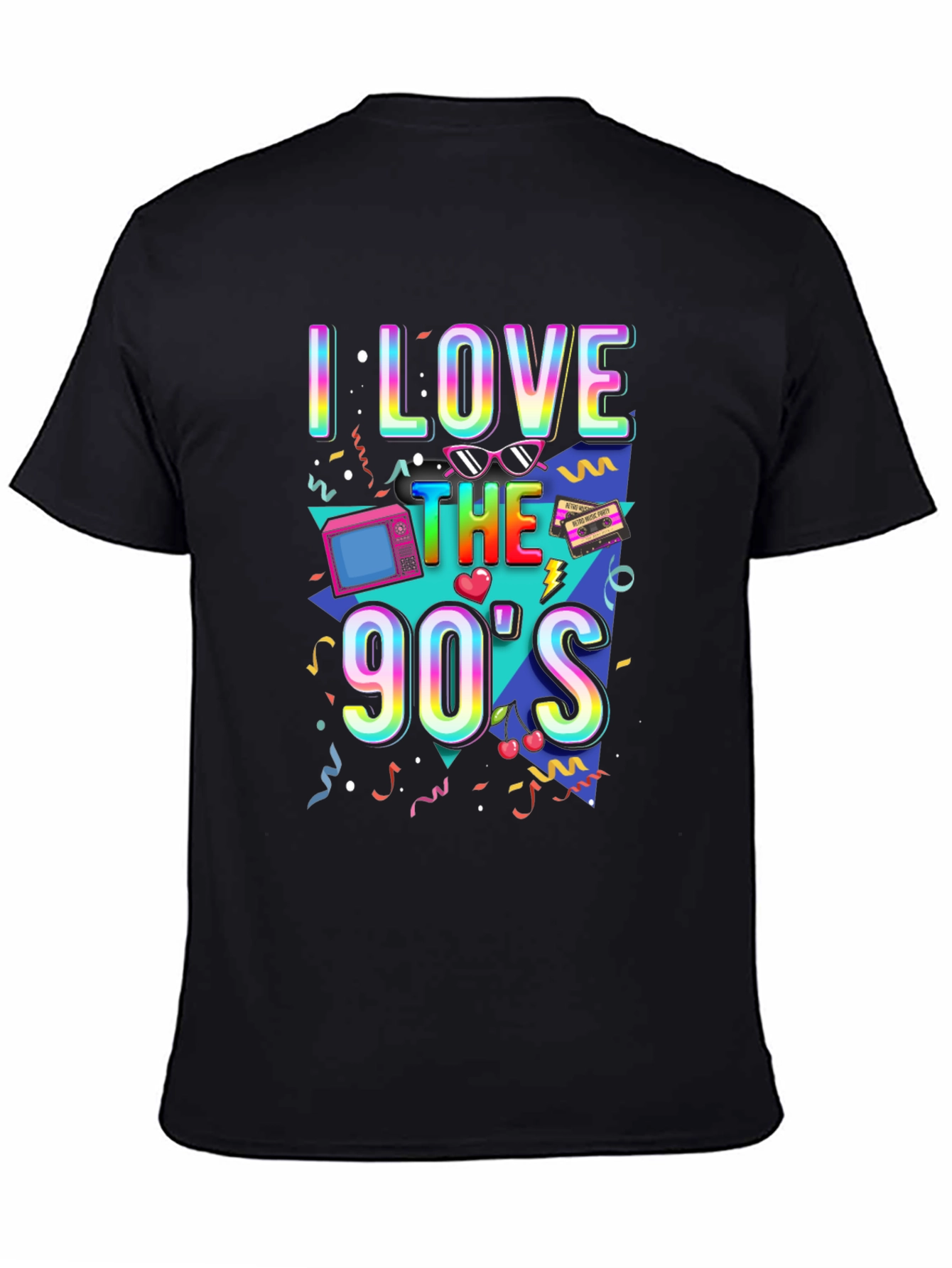 Black I Love The 90's T-Shirt view 4
