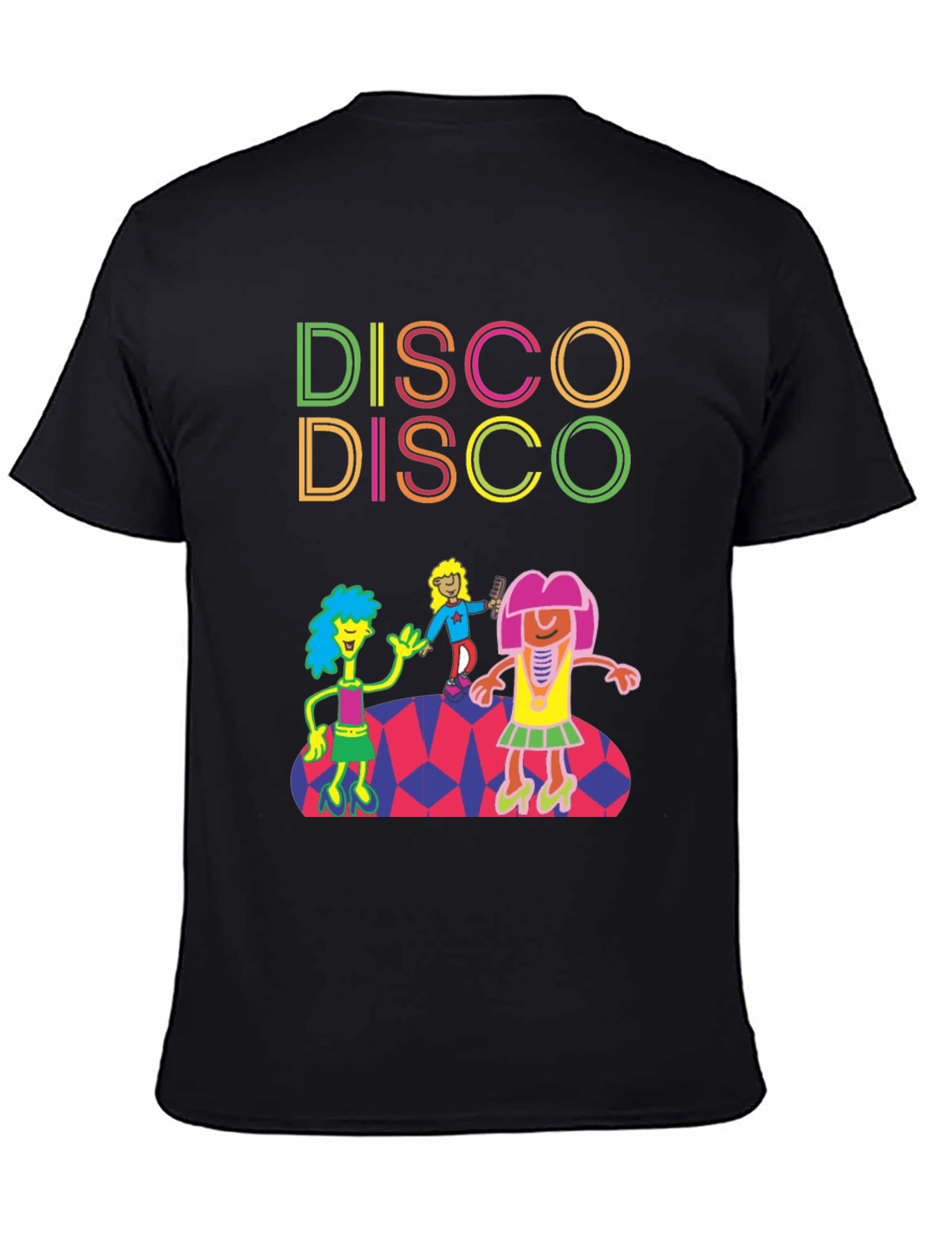 Black Retro Disco T-Shirt - Dance Party Tee view 4