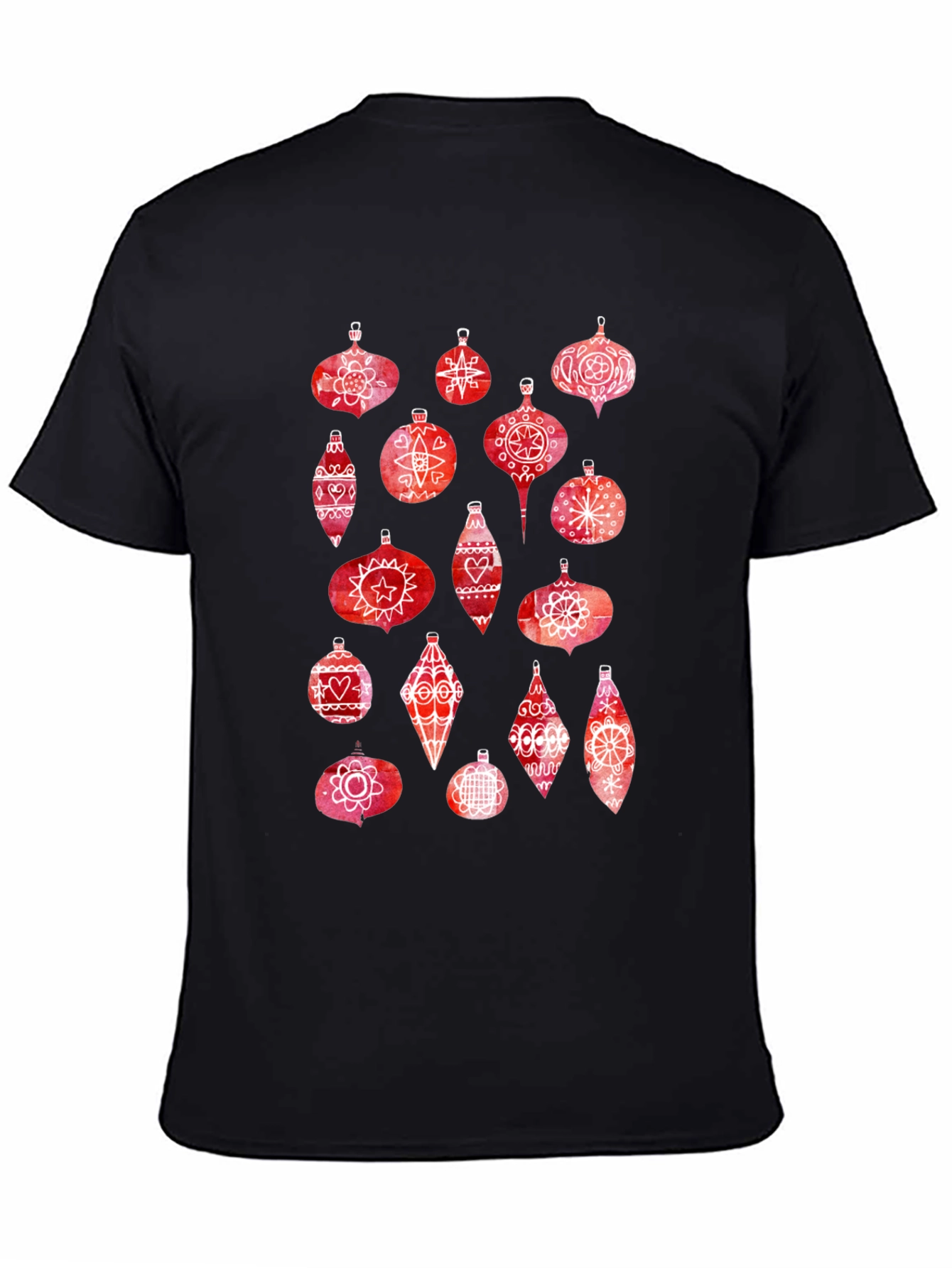 Black Holiday Ornament T-Shirt view 4