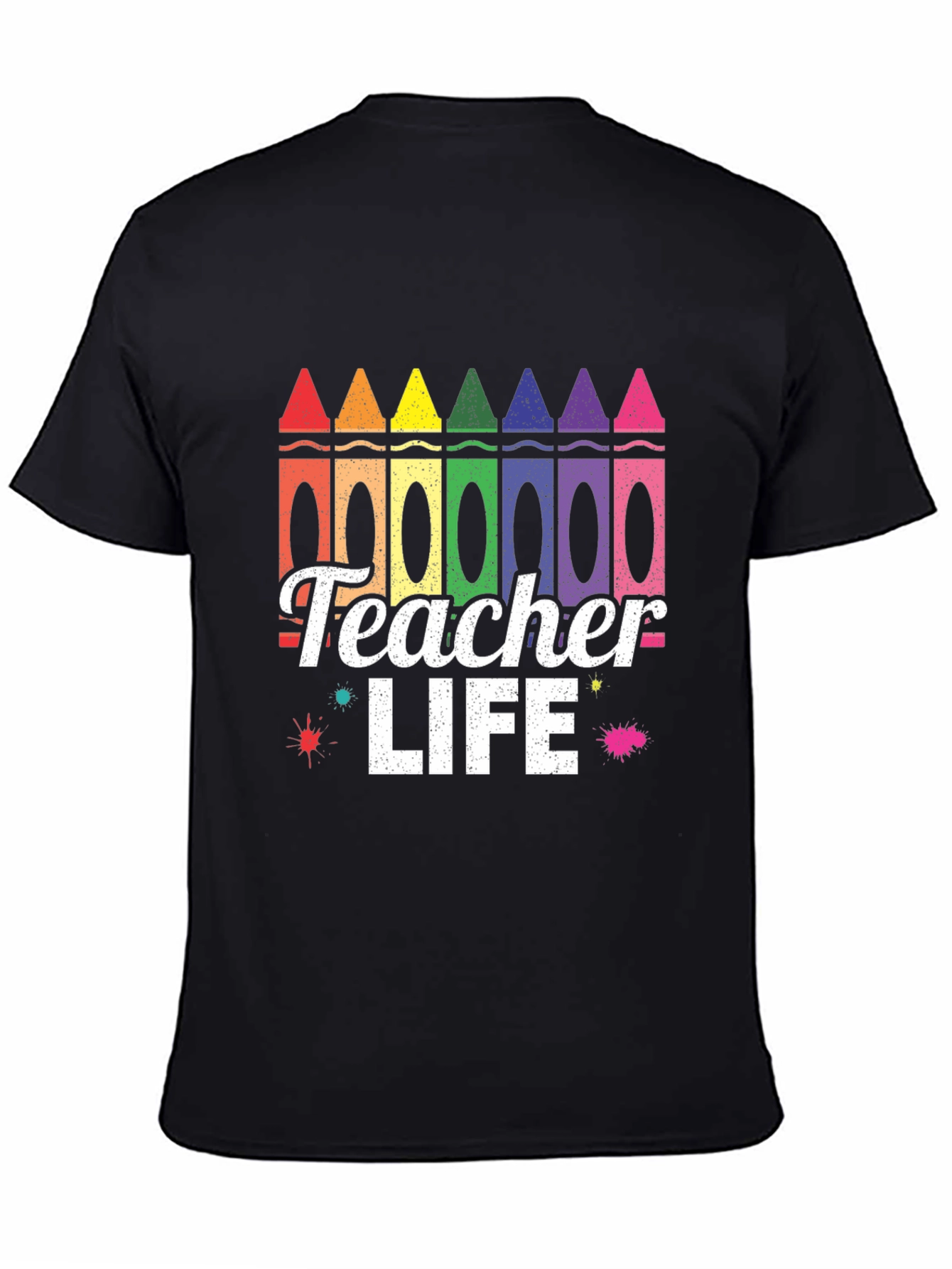 Black Teacher Life Crayon T-Shirt view 4