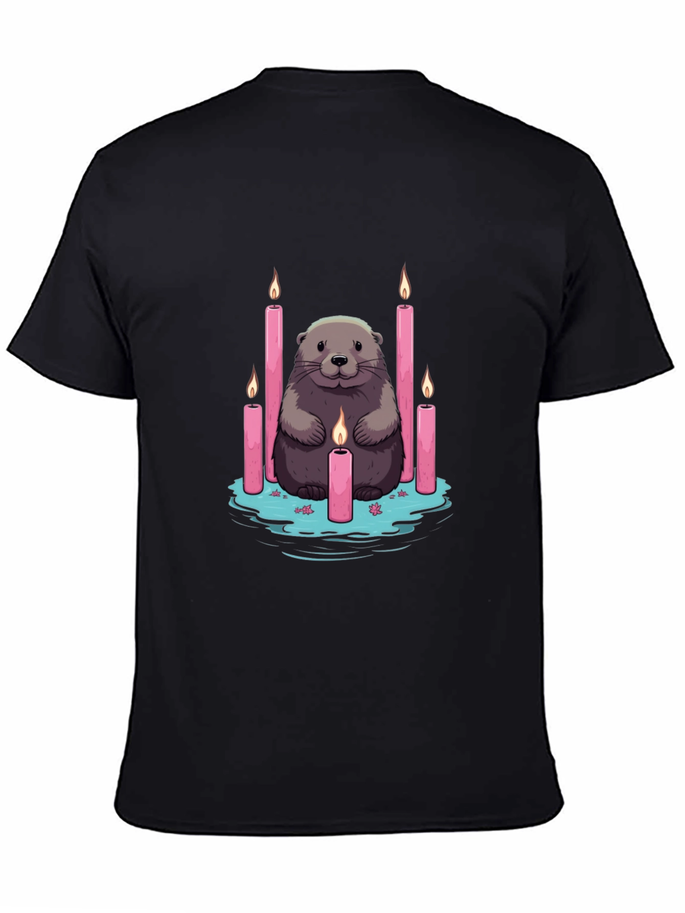 Otter Candle T-Shirt - Unique Design - 4