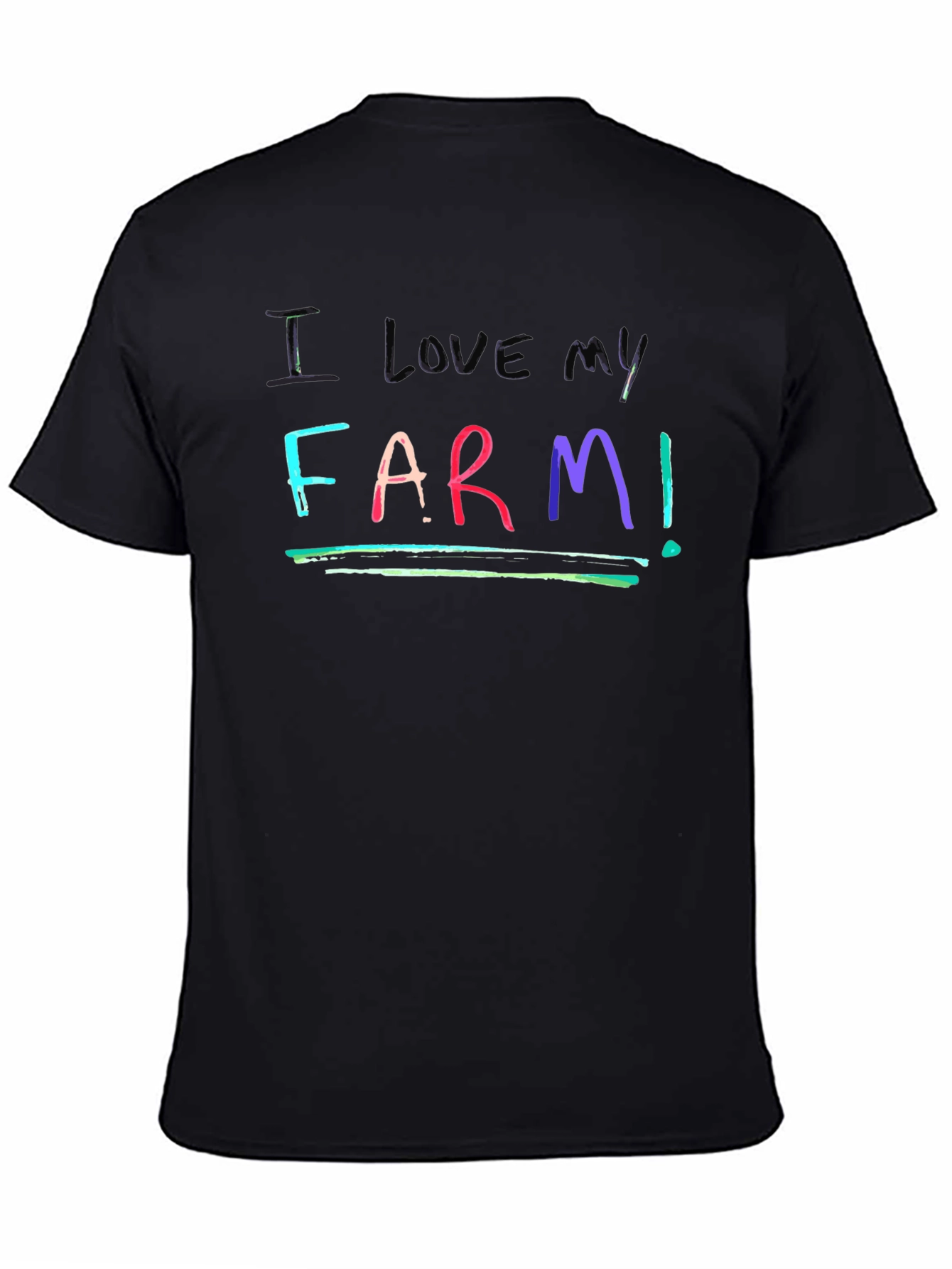 Black I Love My Farm T-Shirt view 4