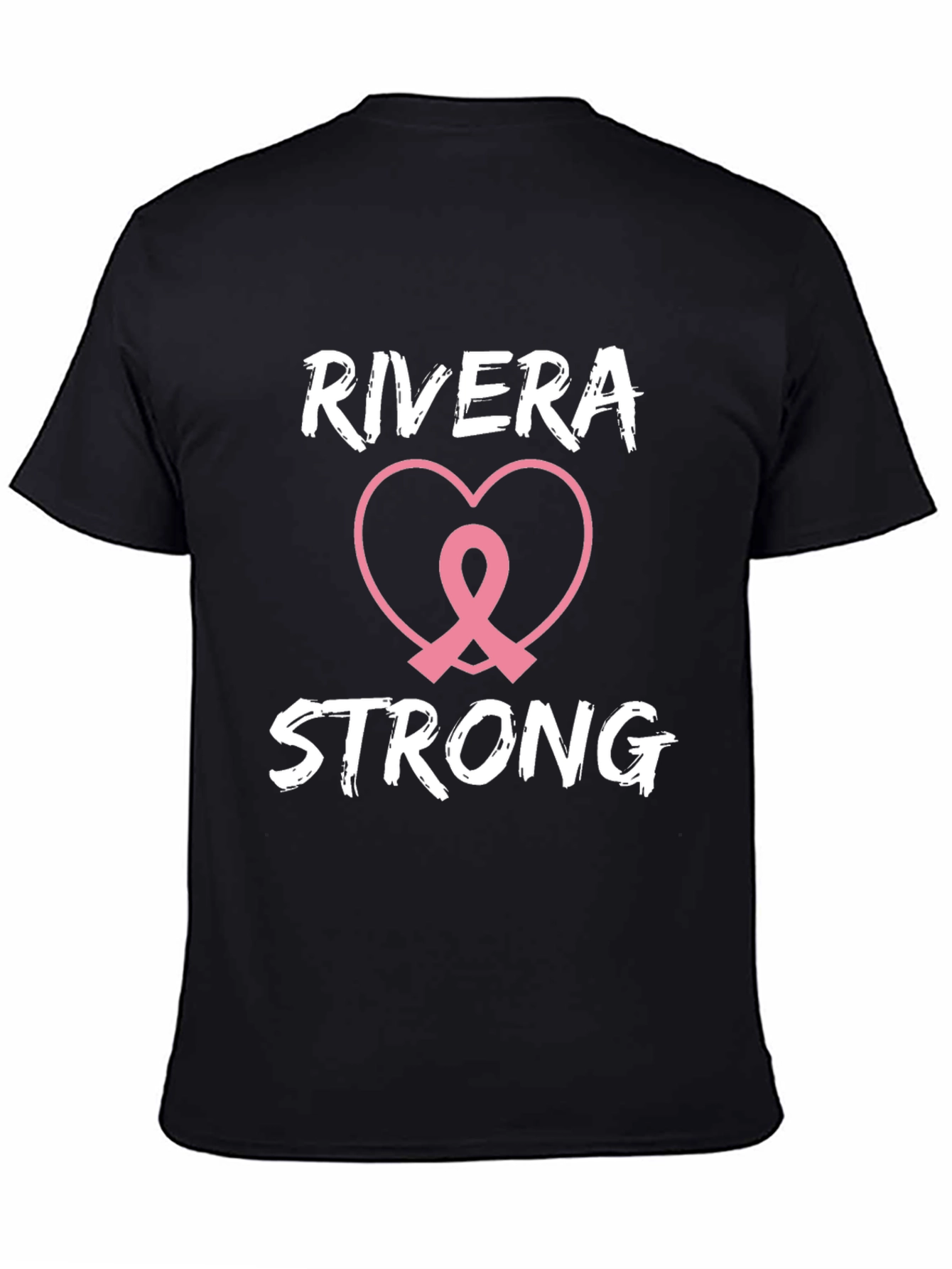 Black Rivera Strong Breast Cancer Awareness T-Shirt view 4