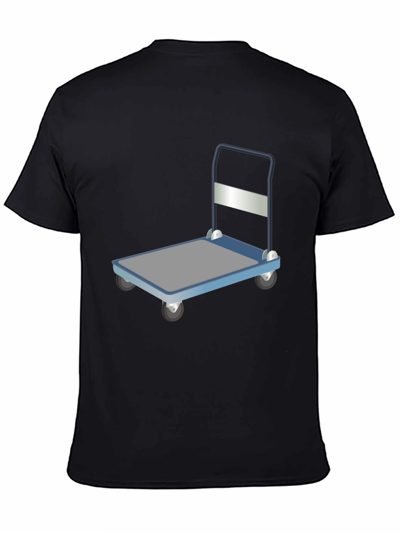 Black Novelty Black T-Shirt with Trolley Graphic view 4