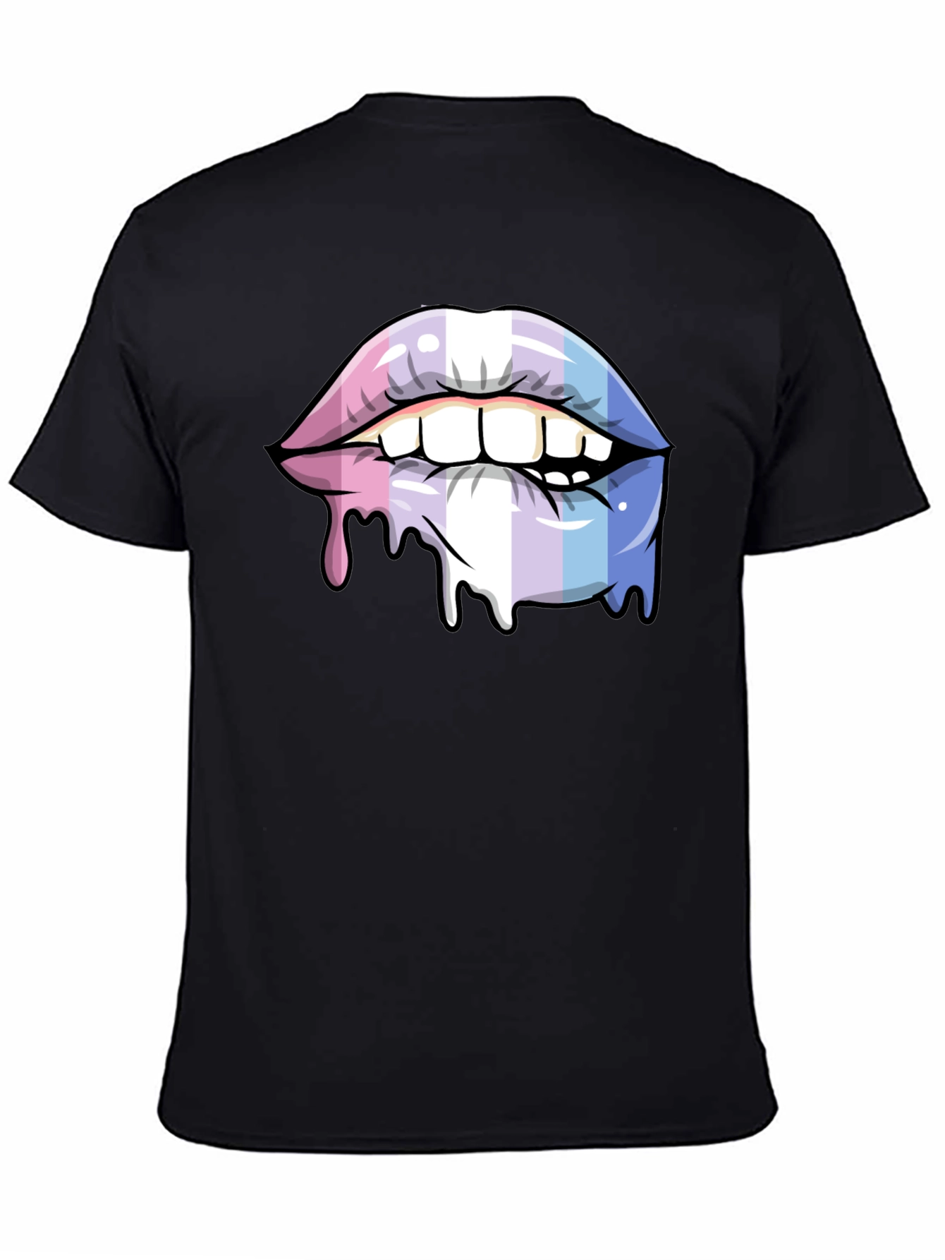Black Trans Pride Lips T-Shirt - LGBTQ+ Pride Apparel view 4