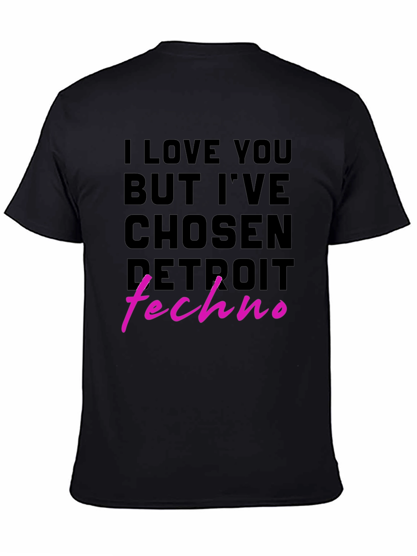 Black I Love You But Detroit Techno Graphic Tee view 4