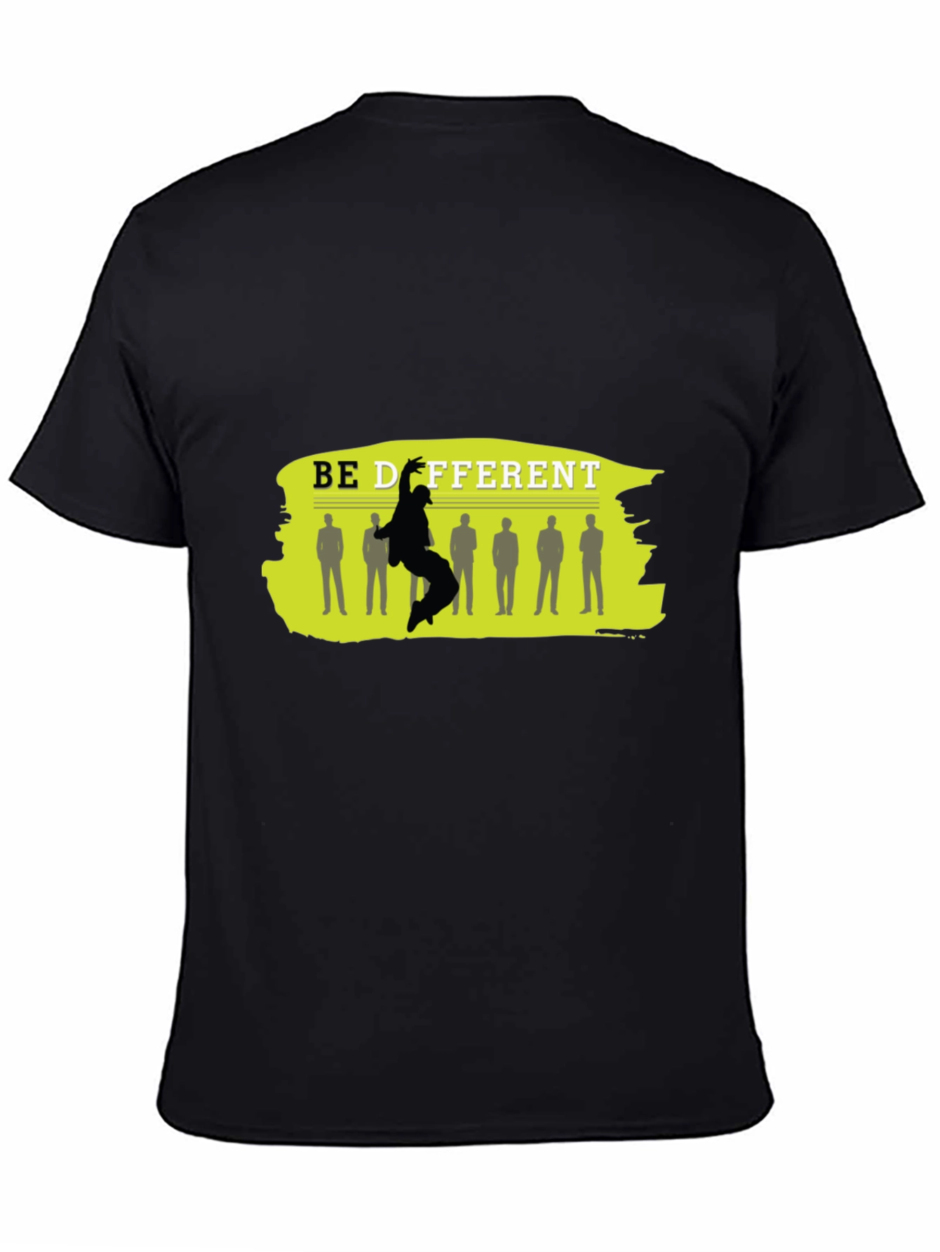 Black Be Different Black Graphic T-Shirt view 4