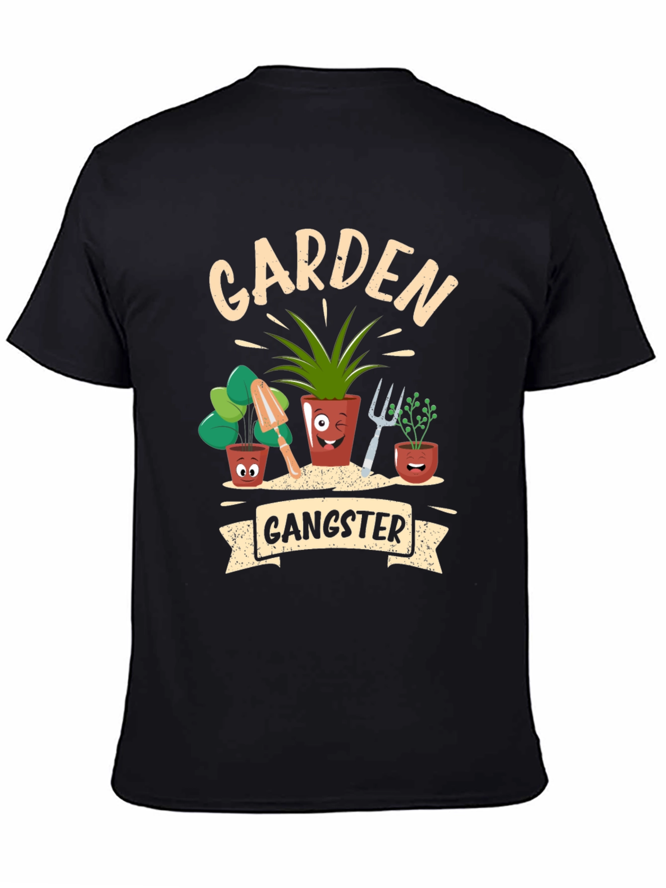 Black Garden Gangster Graphic T-Shirt view 4