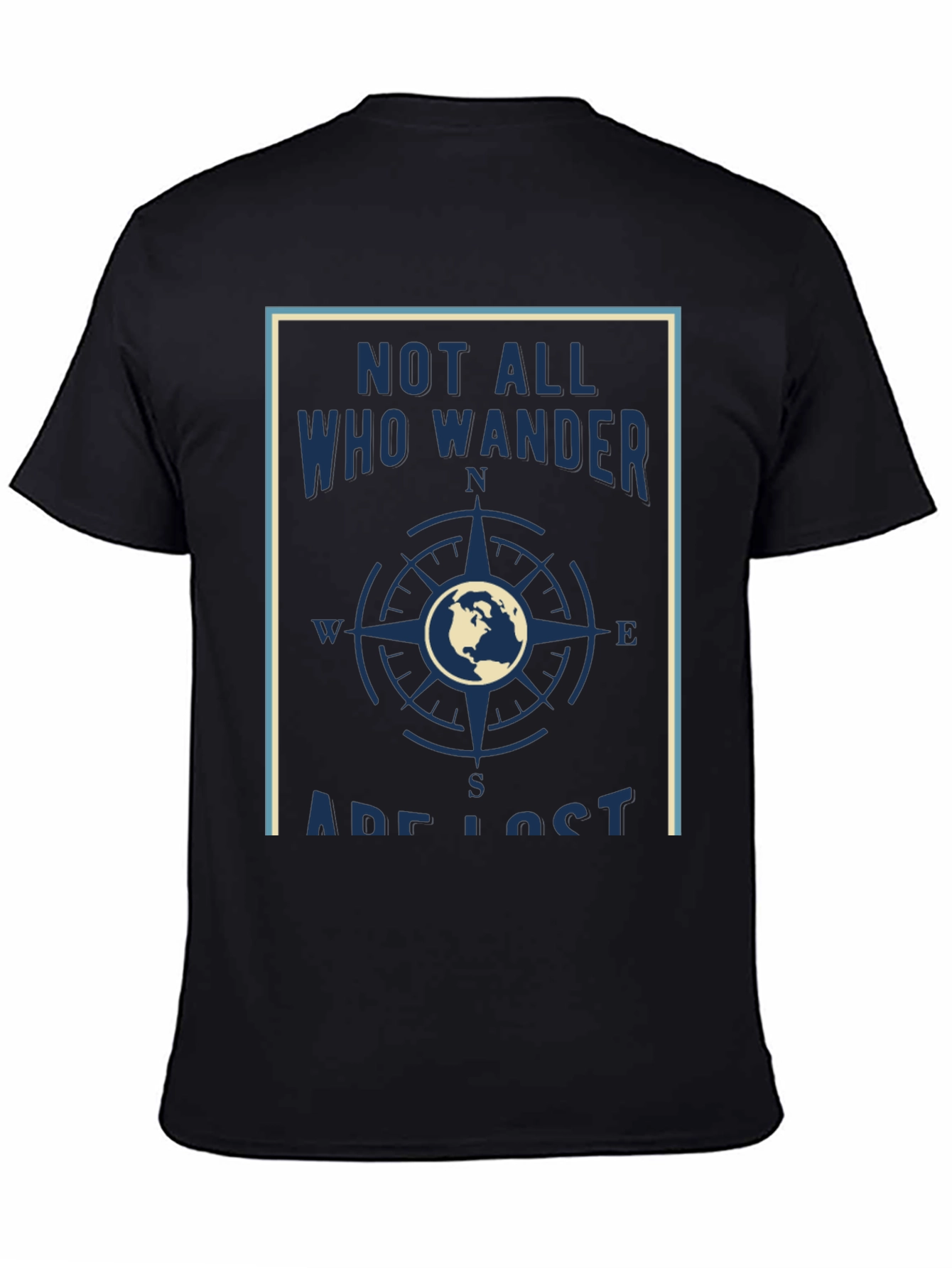 Black Wanderlust Graphic Tee - Not All Who Wander Are Lost T-Shirt view 4
